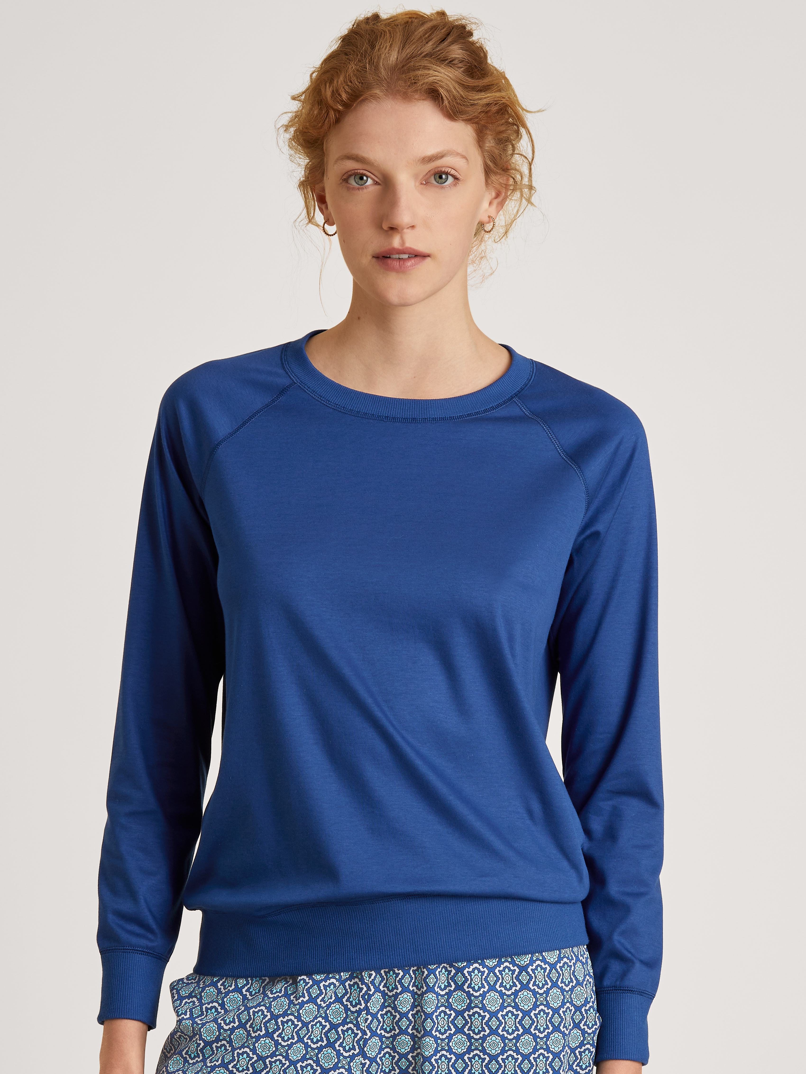 Damen Lounge-Shirt aus  100%  Supima®-Baumwolle und langem Arm