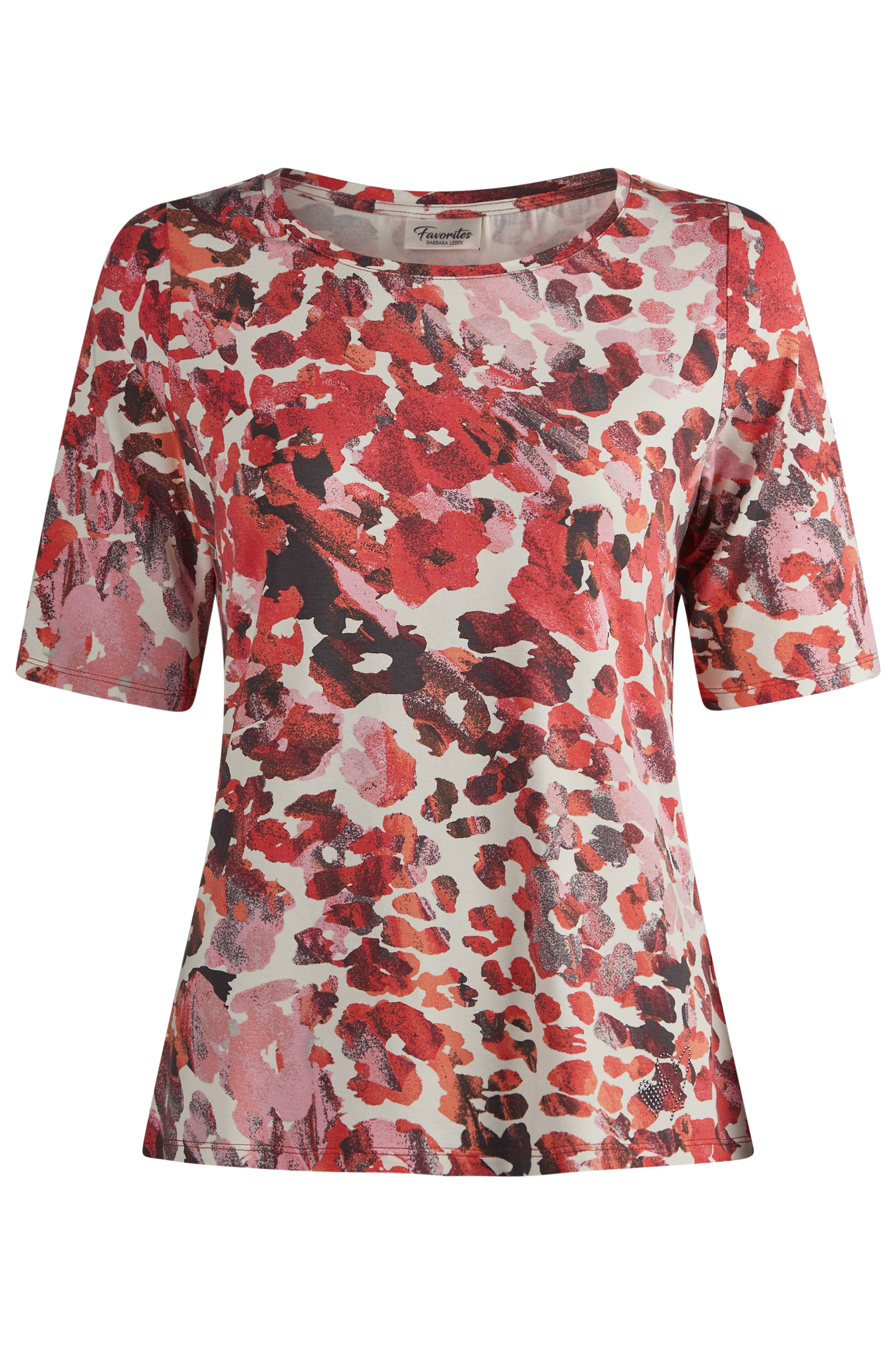 gemustertes T-Shirt aus Viskose-Stretch