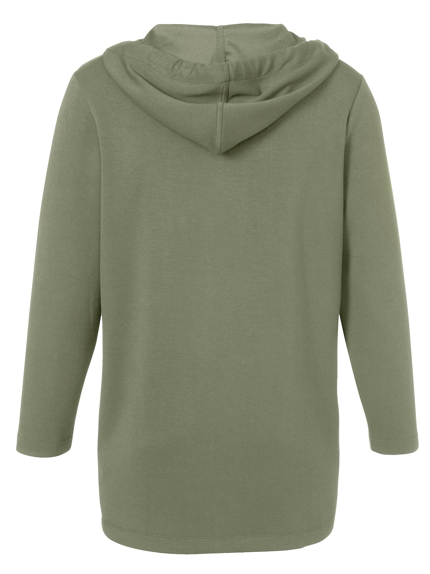 lange Sweat-Jacke mit Kapuze offen aus Viskose-Mix