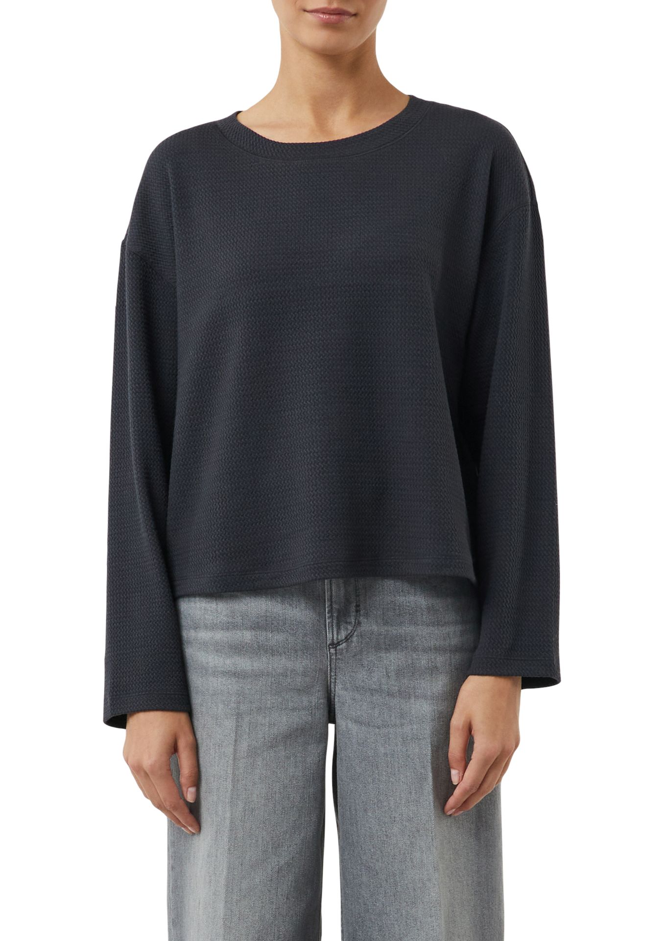 modisch verkürztes Sweatshirt aus strukturiertem Jersey