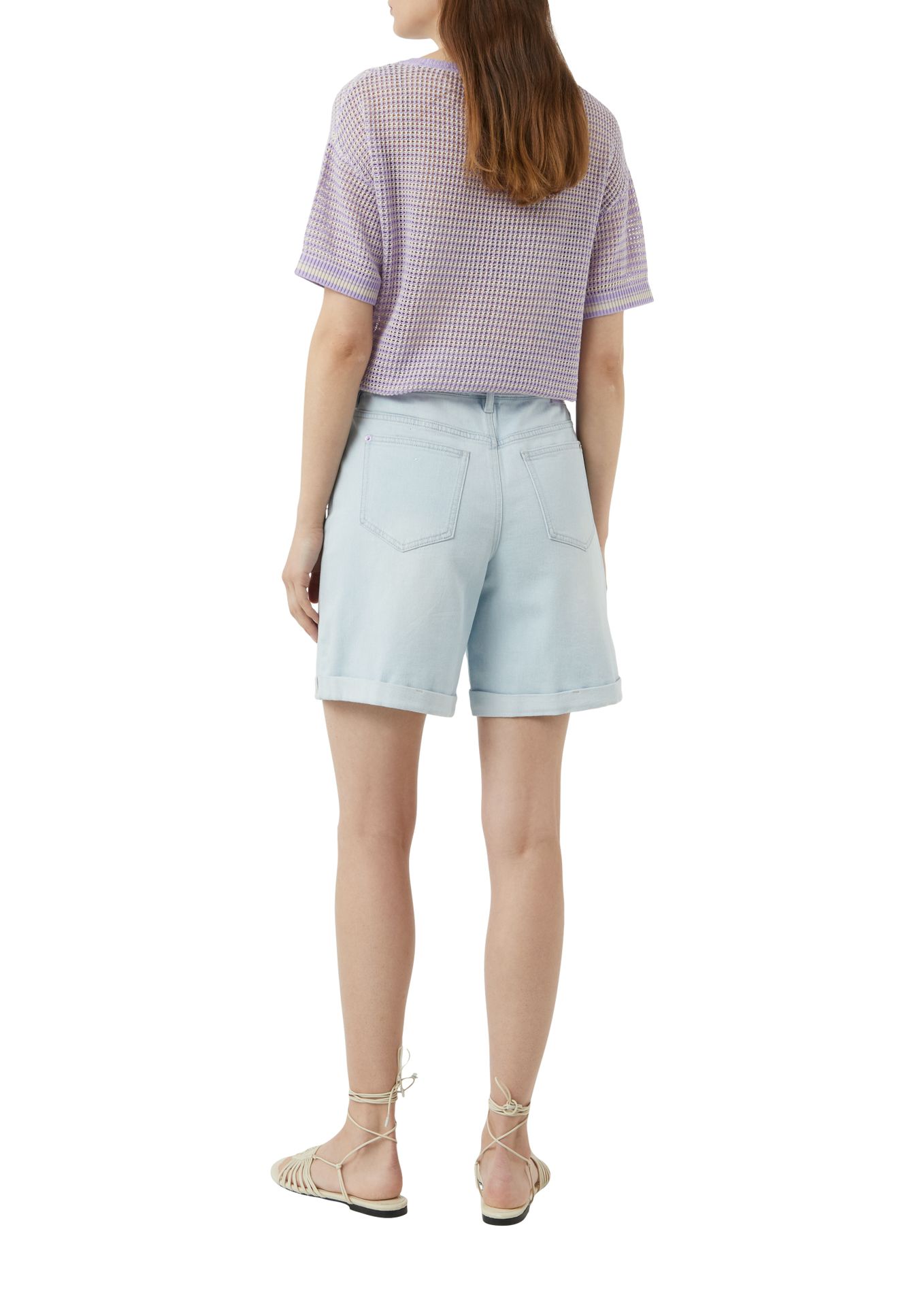 Jeans-Shorts mit Krempelbein