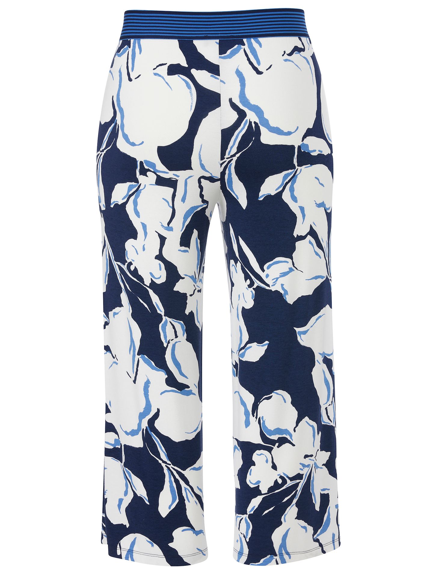 Culotte mit groß-floralem Print aus Viskose mit Schlupfbund