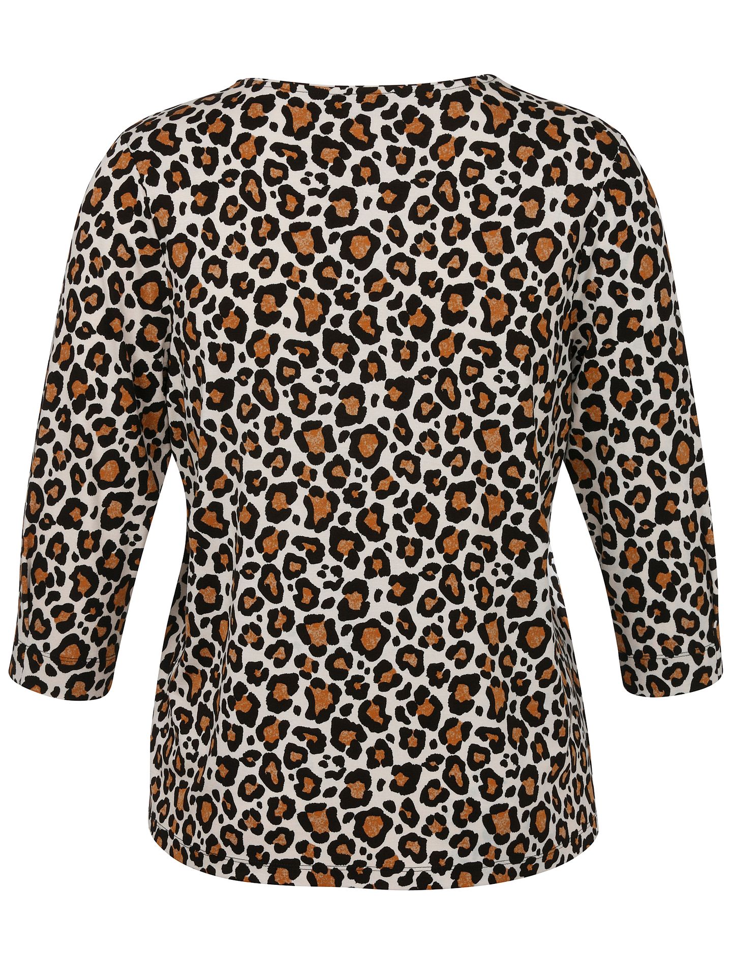 3/4 Arm-Shirt mit Allover-Leo-Print aus Viskose-Mix