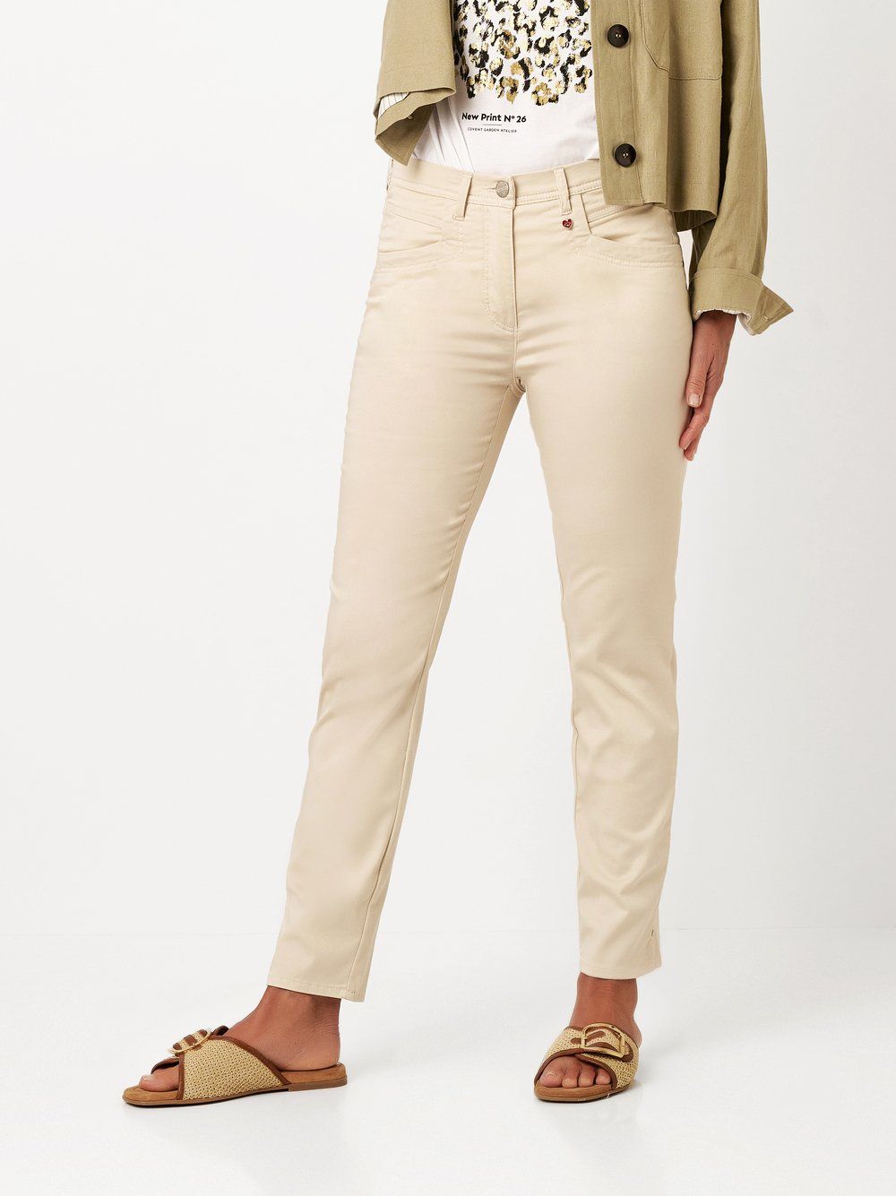 Baumwoll-Hose "Meine beste Freundin 7/8" in Slim Fit