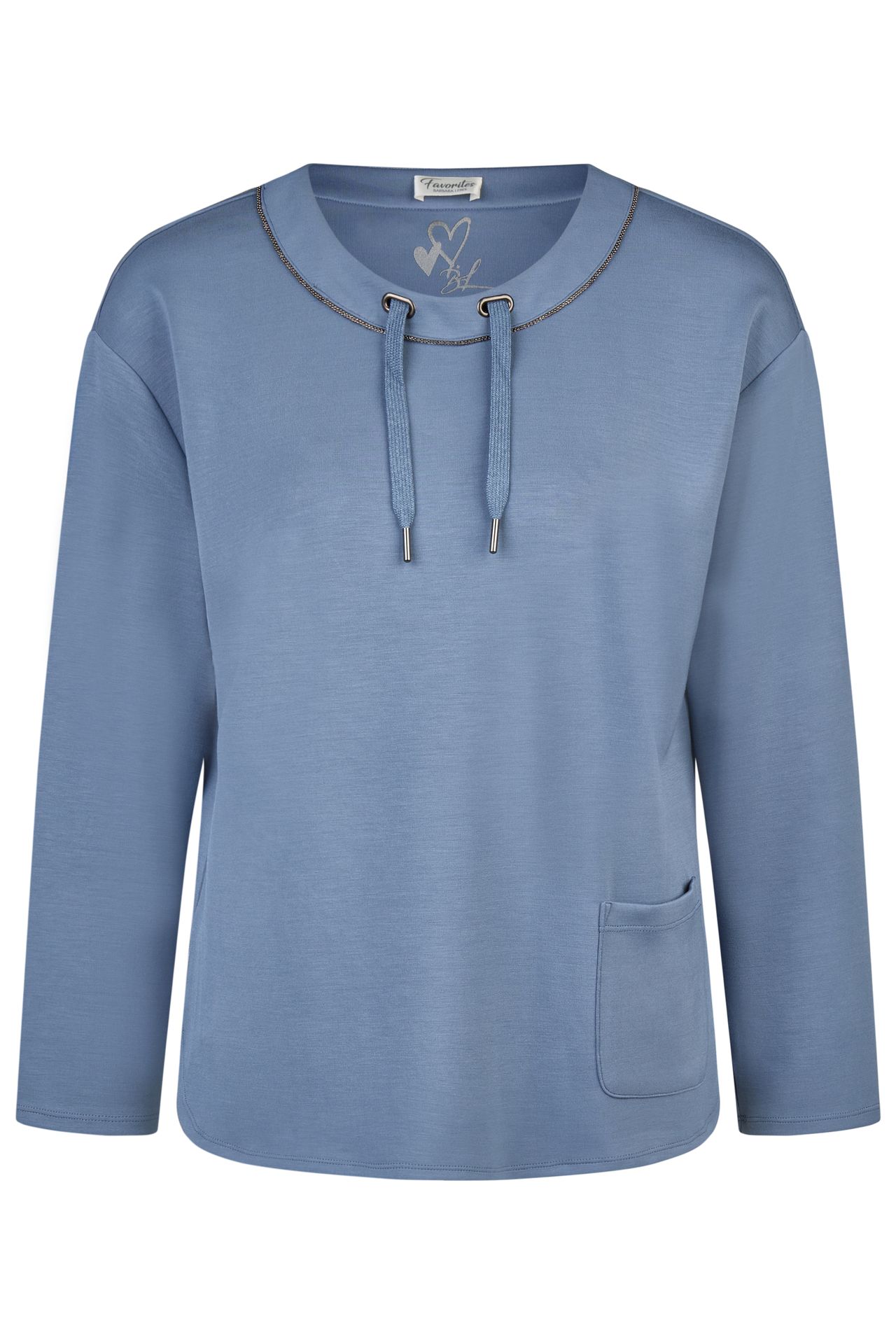 uni Damen-Sweat-Shirt mit Kordel aus Viskose-Mix