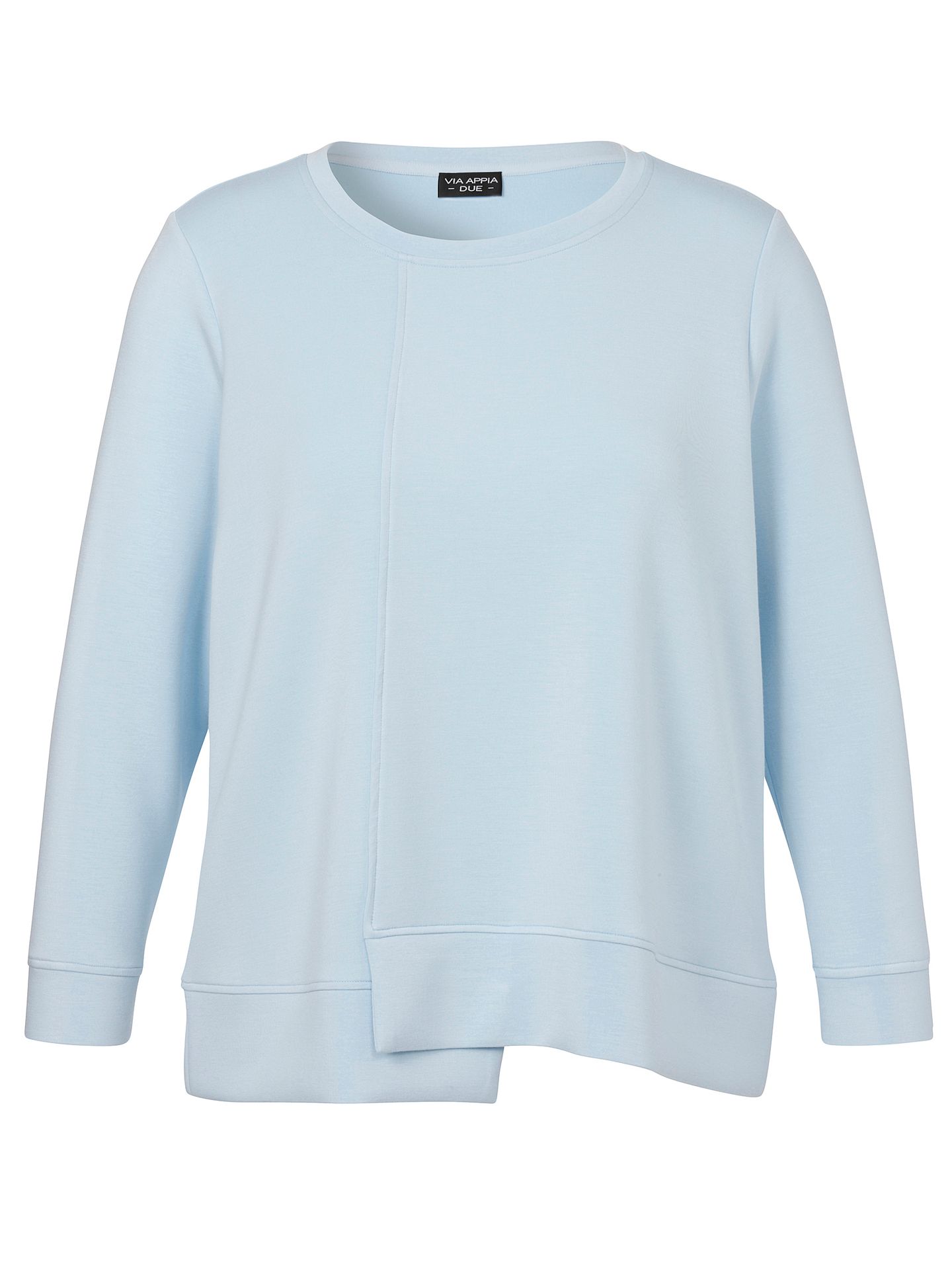 uni Sweatshirt mit asymetrischem Schnitt aus Viskose-Mix