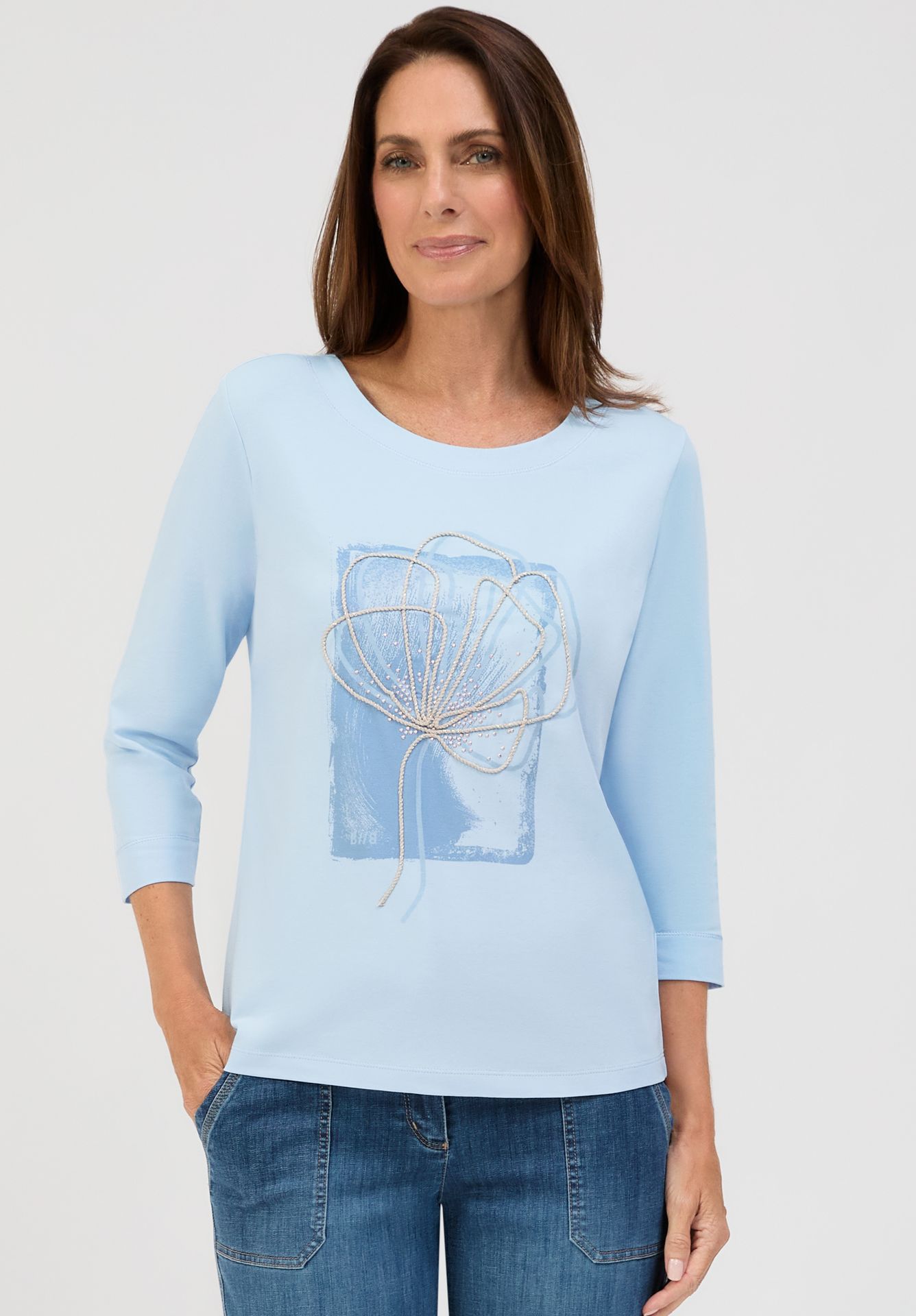 3/4 Arm-Shirt "DINI" mit Frontmotiv aus