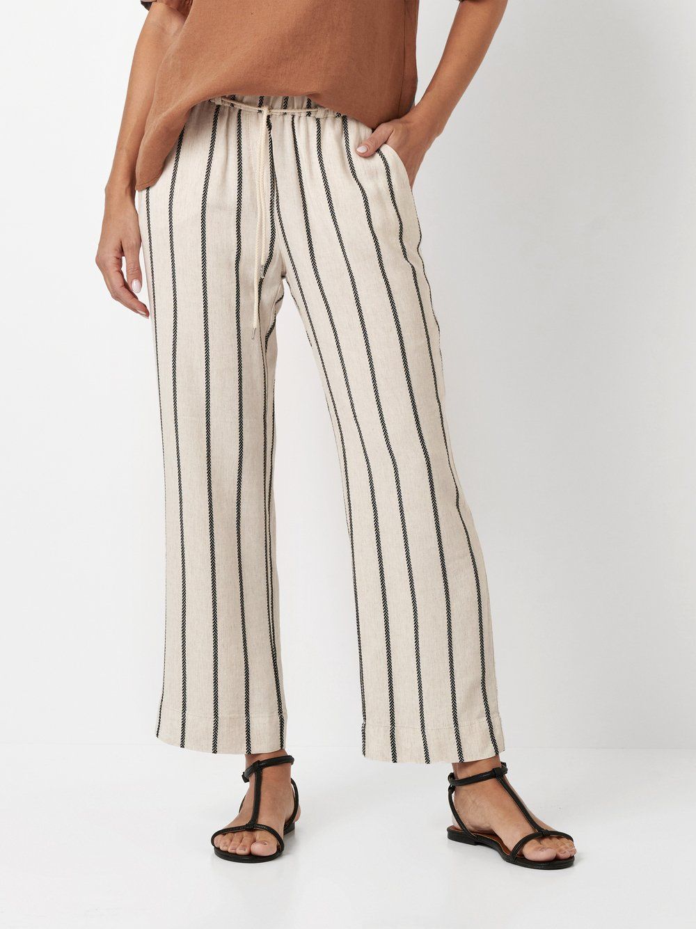 Leinen-Schlupfhose "Pia Wide Chic 7/8"