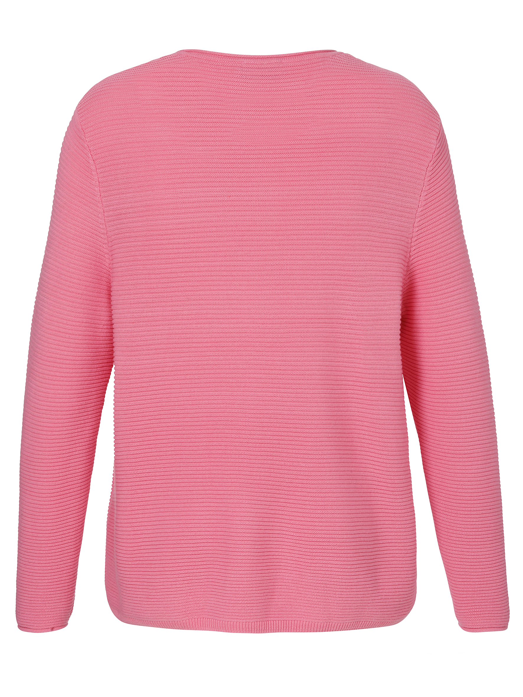 unifarbener Baumwoll-Pullover mit  Struktur