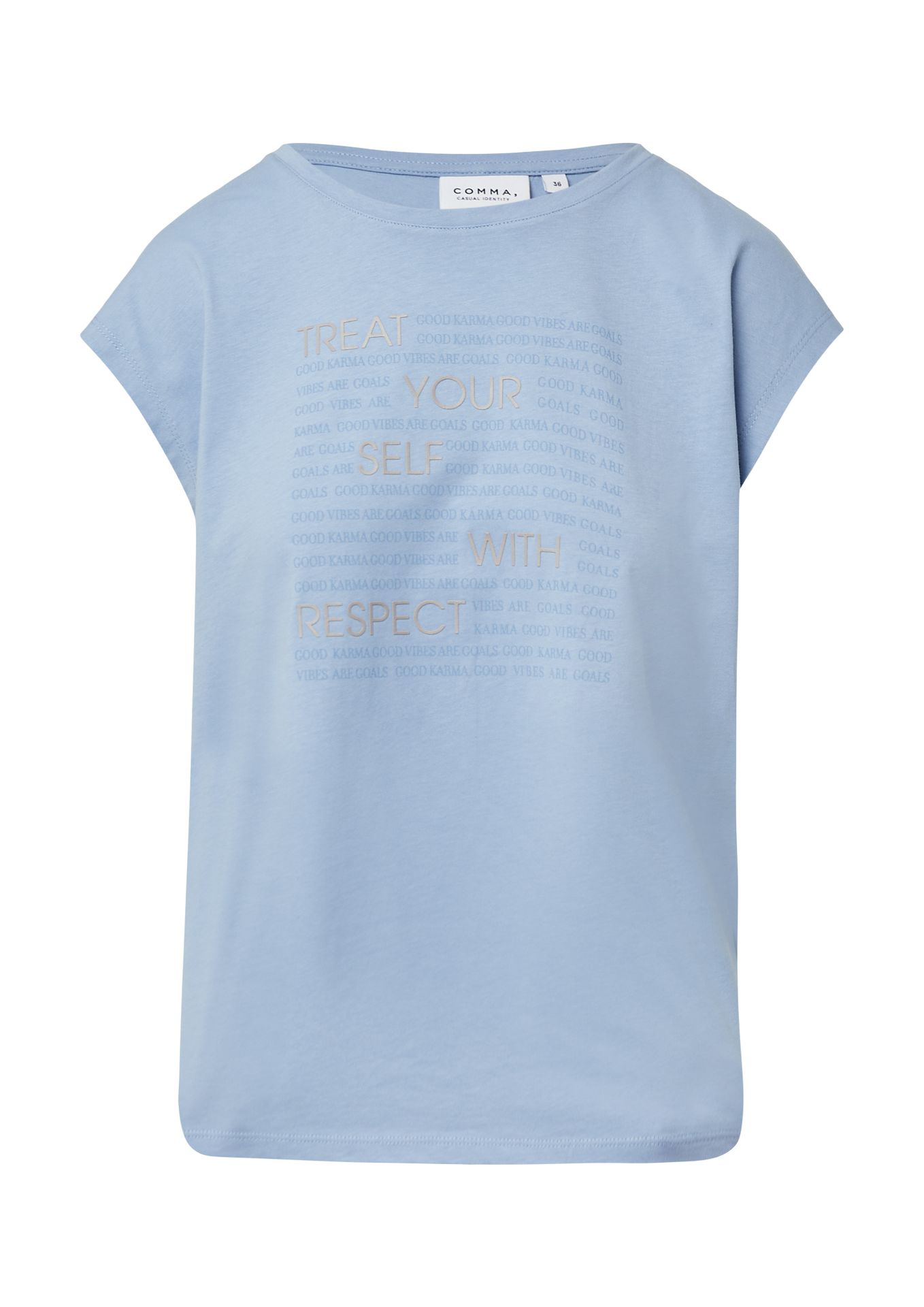 T-Shirt mit platziertem Wording-Print aus reinem Baumwoll-Jersey