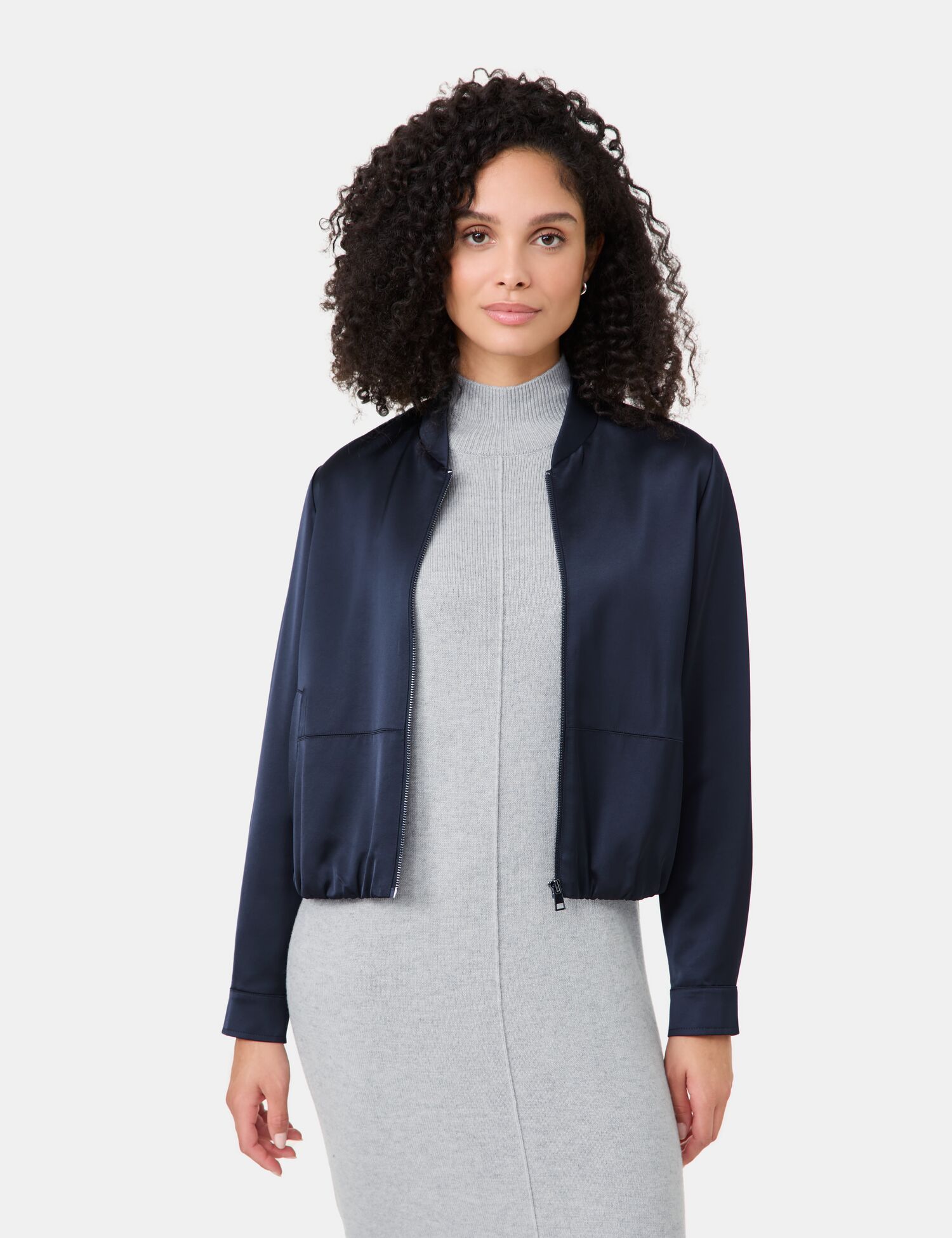 eleganter Satin-Blouson