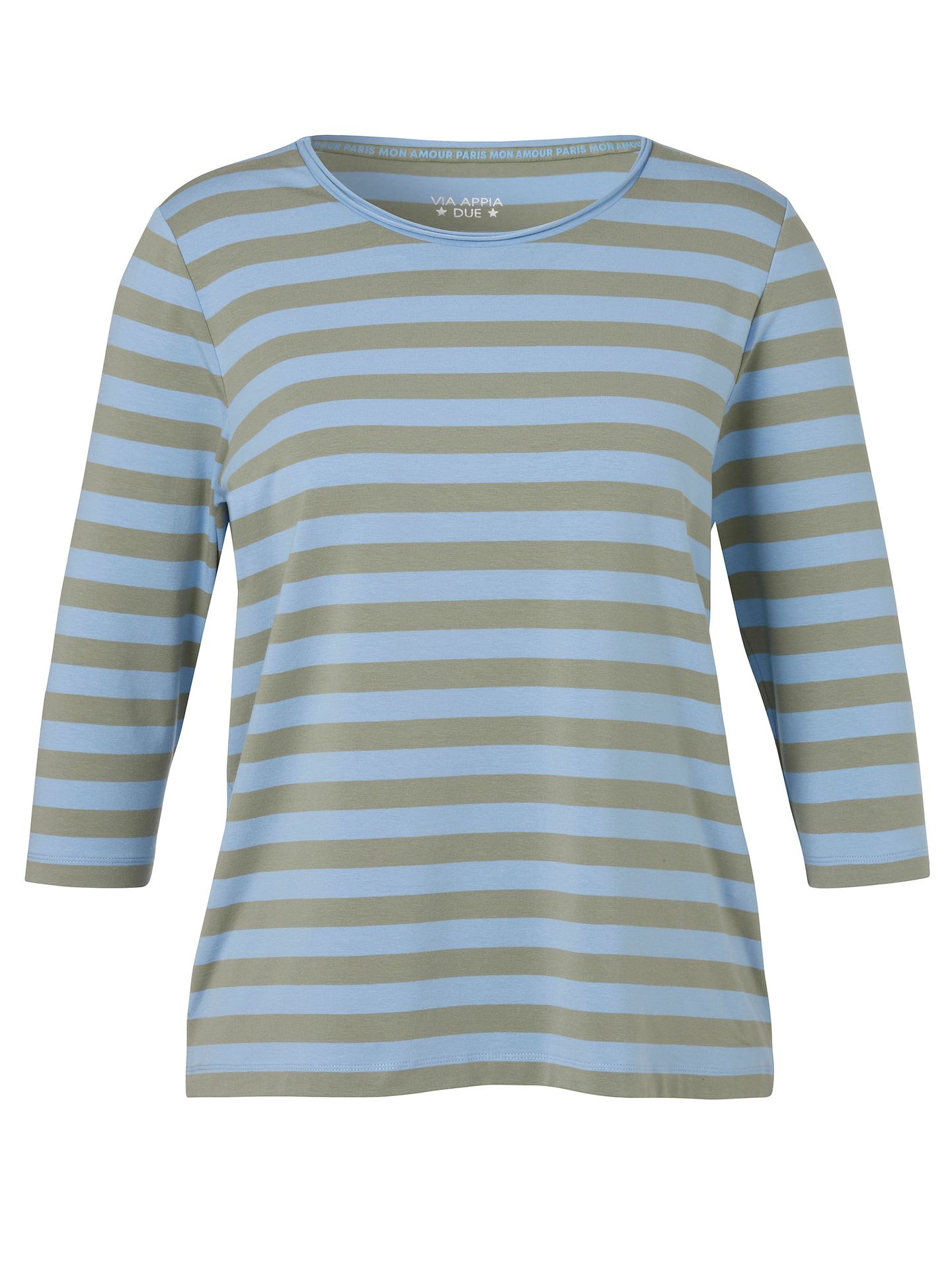 geringeltes 3/4 Arm-T-Shirt aus Baumwoll-Mix