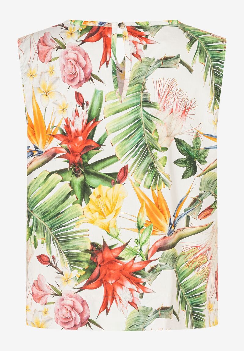 Blusentop  mit Allover-Flower-Print aus Baumwolle