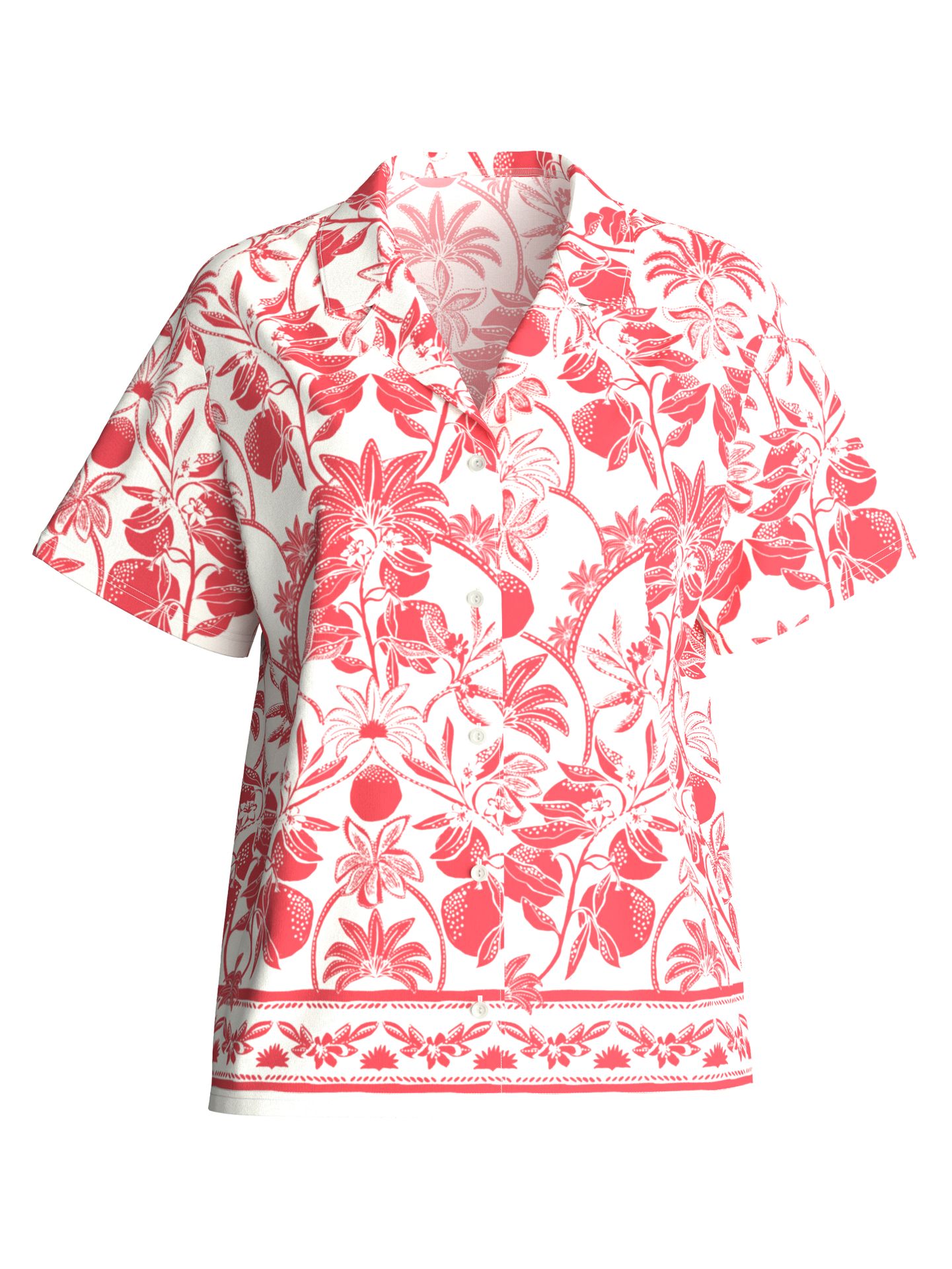 Sleepwear-Shirt mit Allover-Muster aus reinem Baumwoll-Jersey