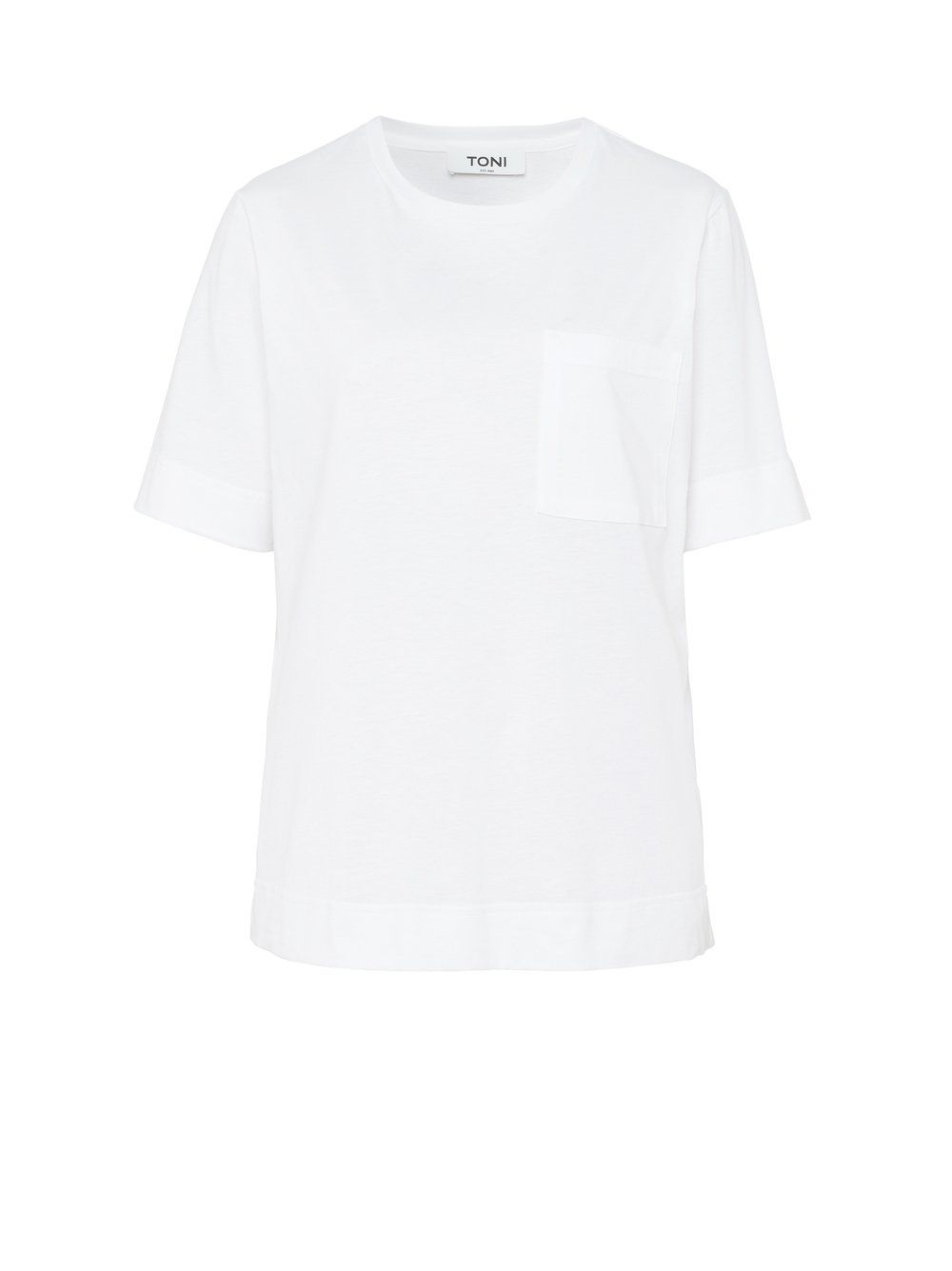 uni Basic-T-Shirt "Dolly KA" mit aufgesetzter Brusttasche aus Baumwoll-Viskose-Mix