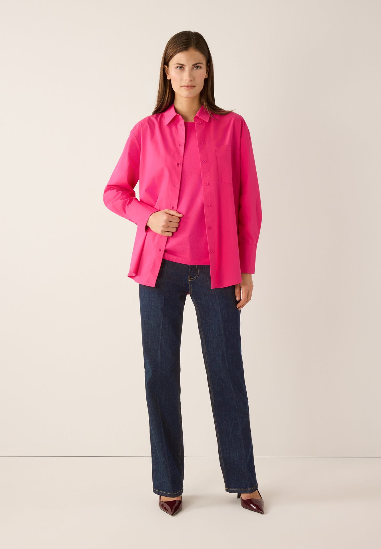 Jeans im Marlene Look aus authentischem Denim aus Baumwoll-Elasthan