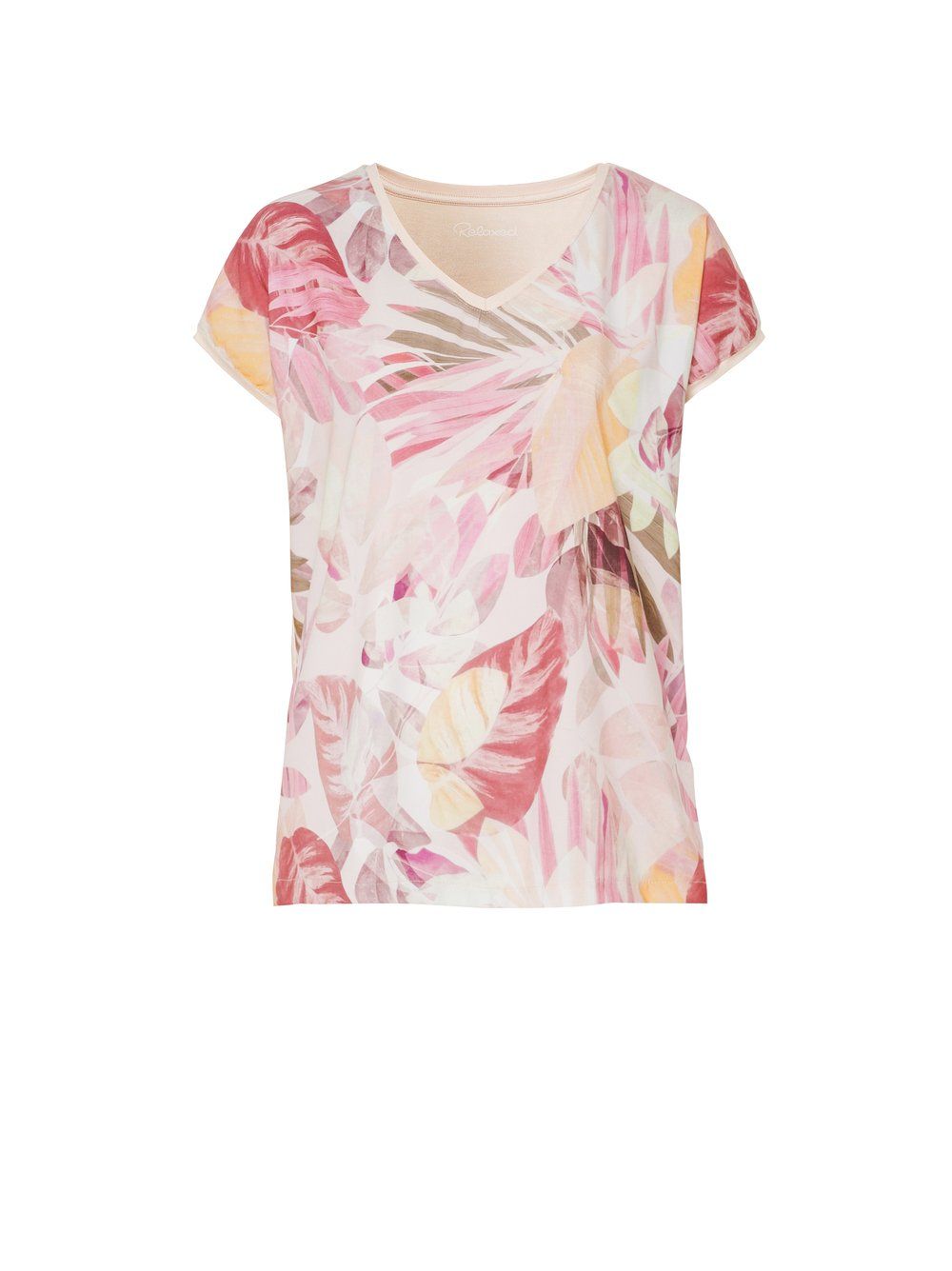 pflegeleichtes Damenshirt "Sweet Pia KA" mit Allover-Blätter-Dessin