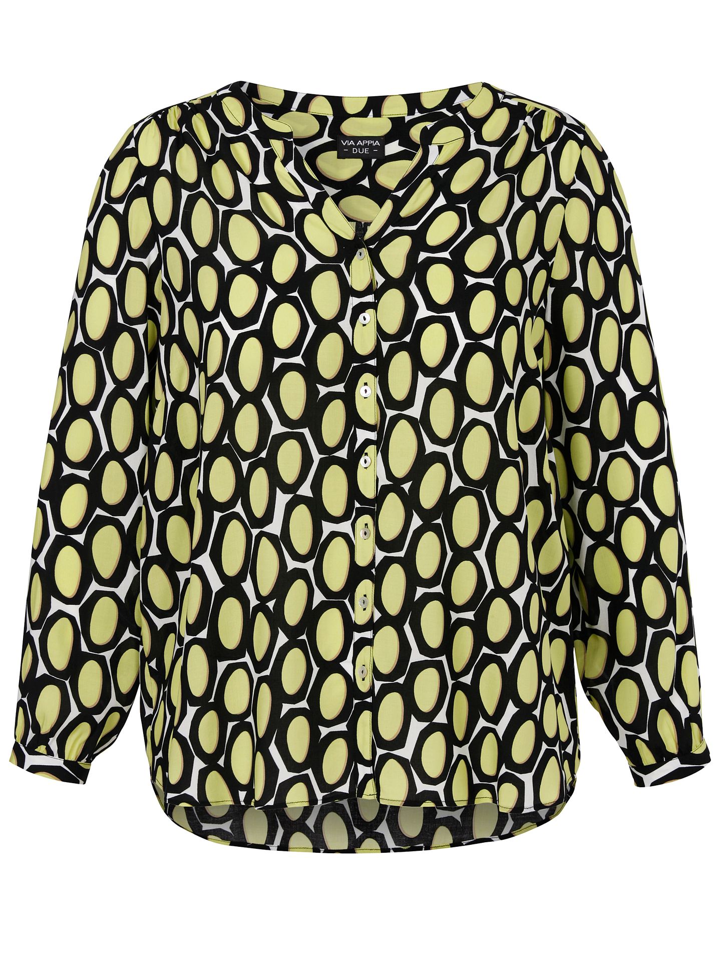 Bluse mit graphishem Allover-Muster aus reiner Viskose