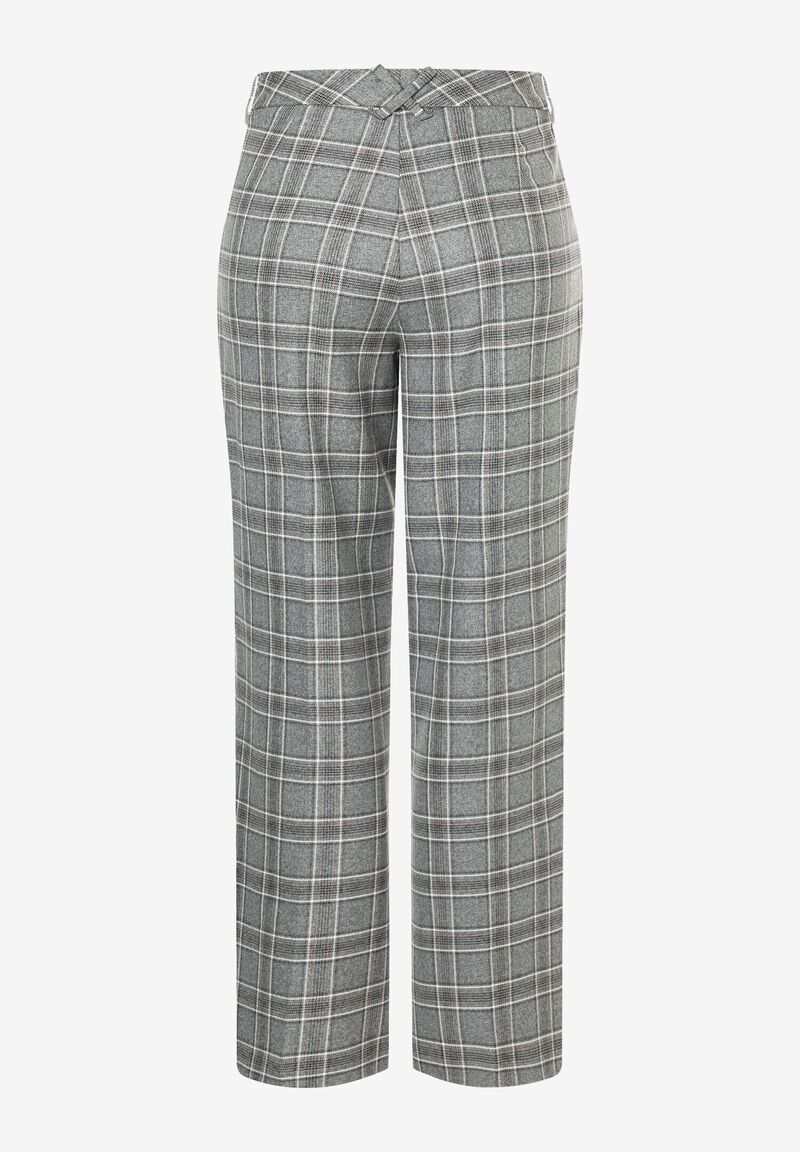 weite Stoff-Hose mit Karo-Web-Muster