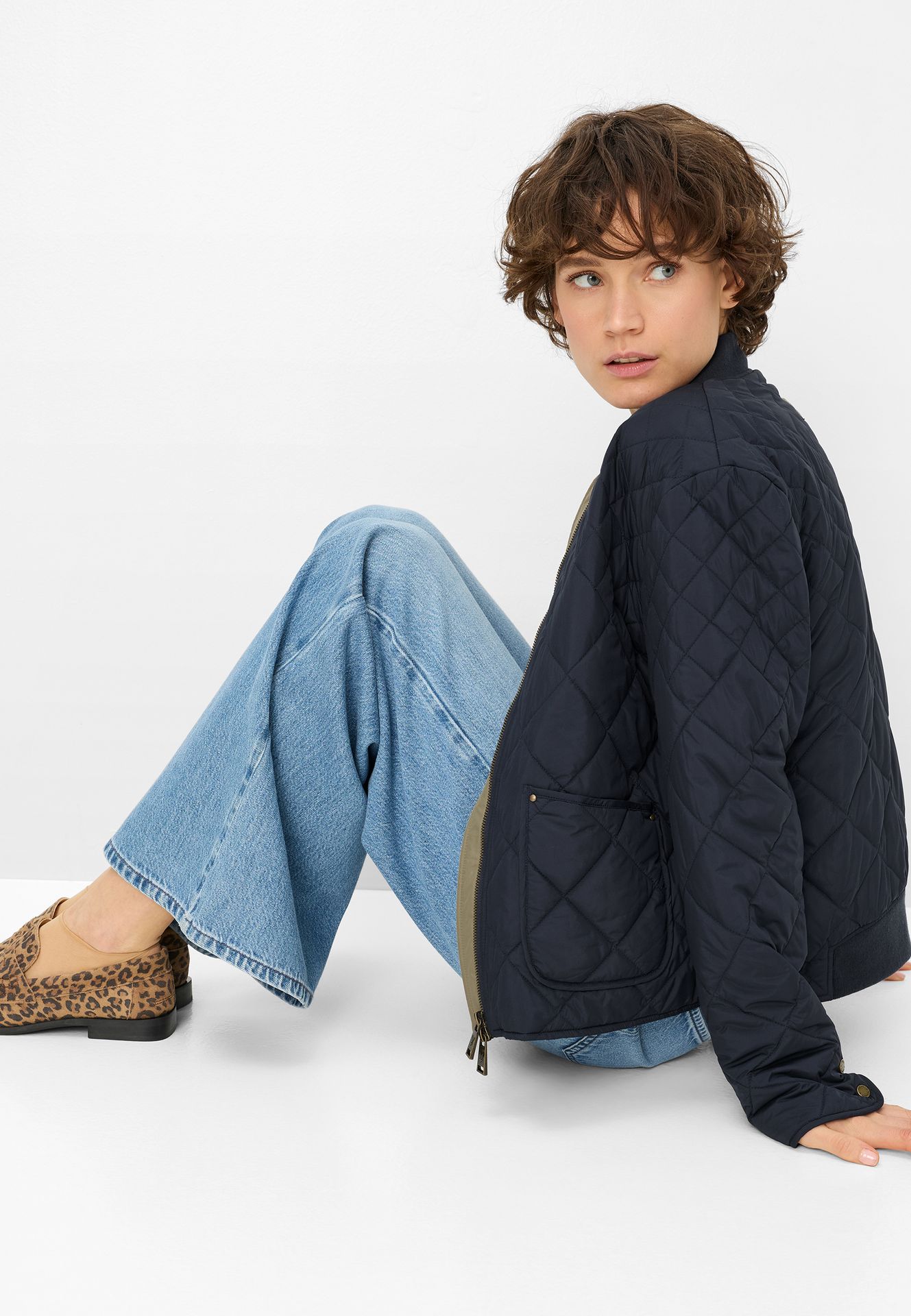 kurzer modischer Stepp-Blouson "Repreve" mit Strickbündchen