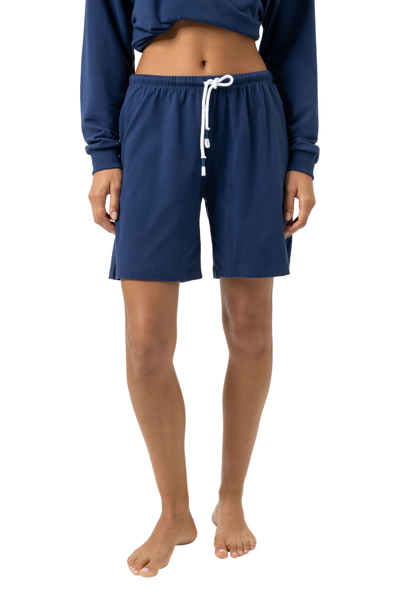 kurze uniDamen-Sleepwear-Hose mit Bindekordel aus Baumwoll-Elasthan