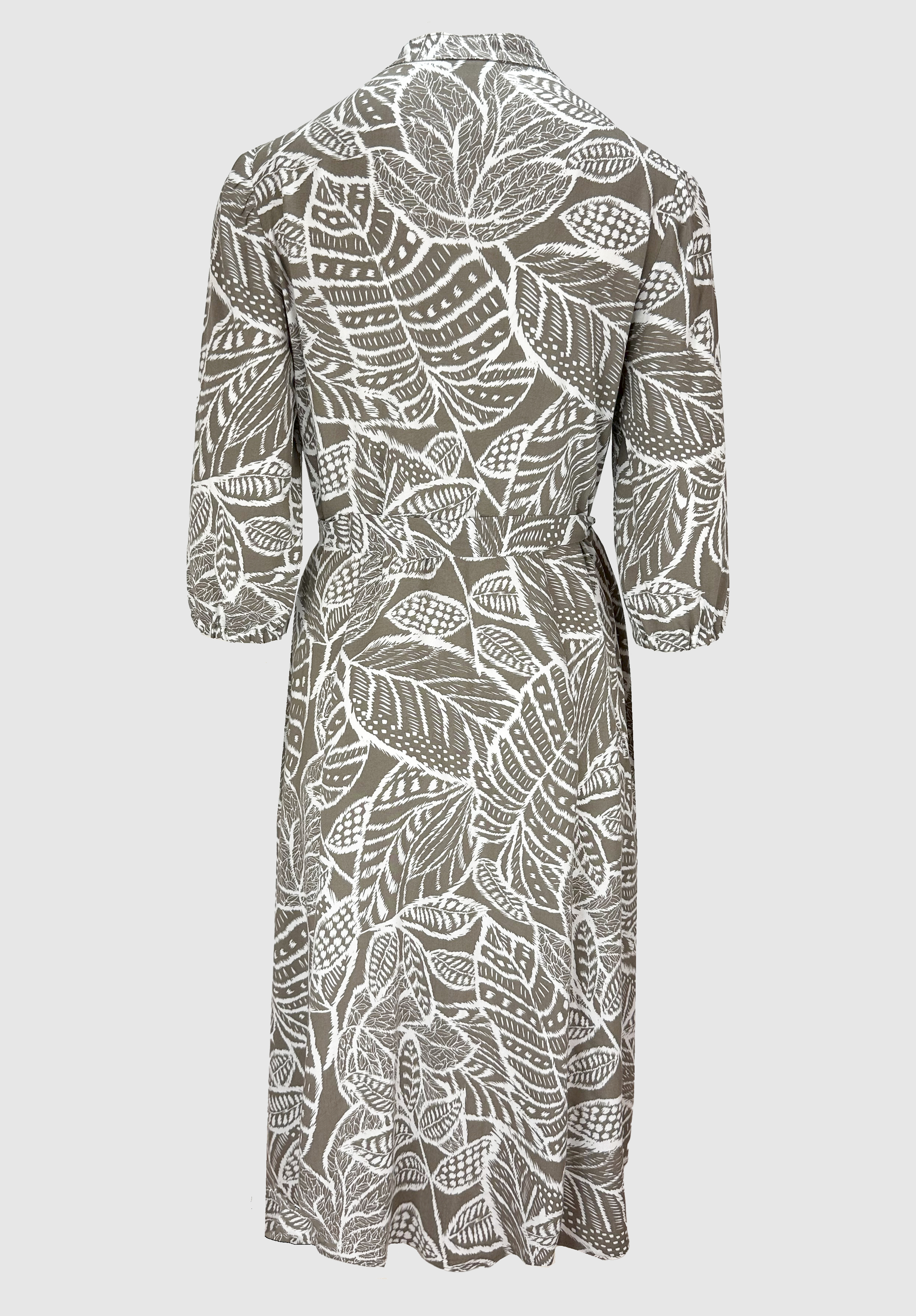 Blusenkleid "DINAS" aus reiner Viskose mit Blätter-Print