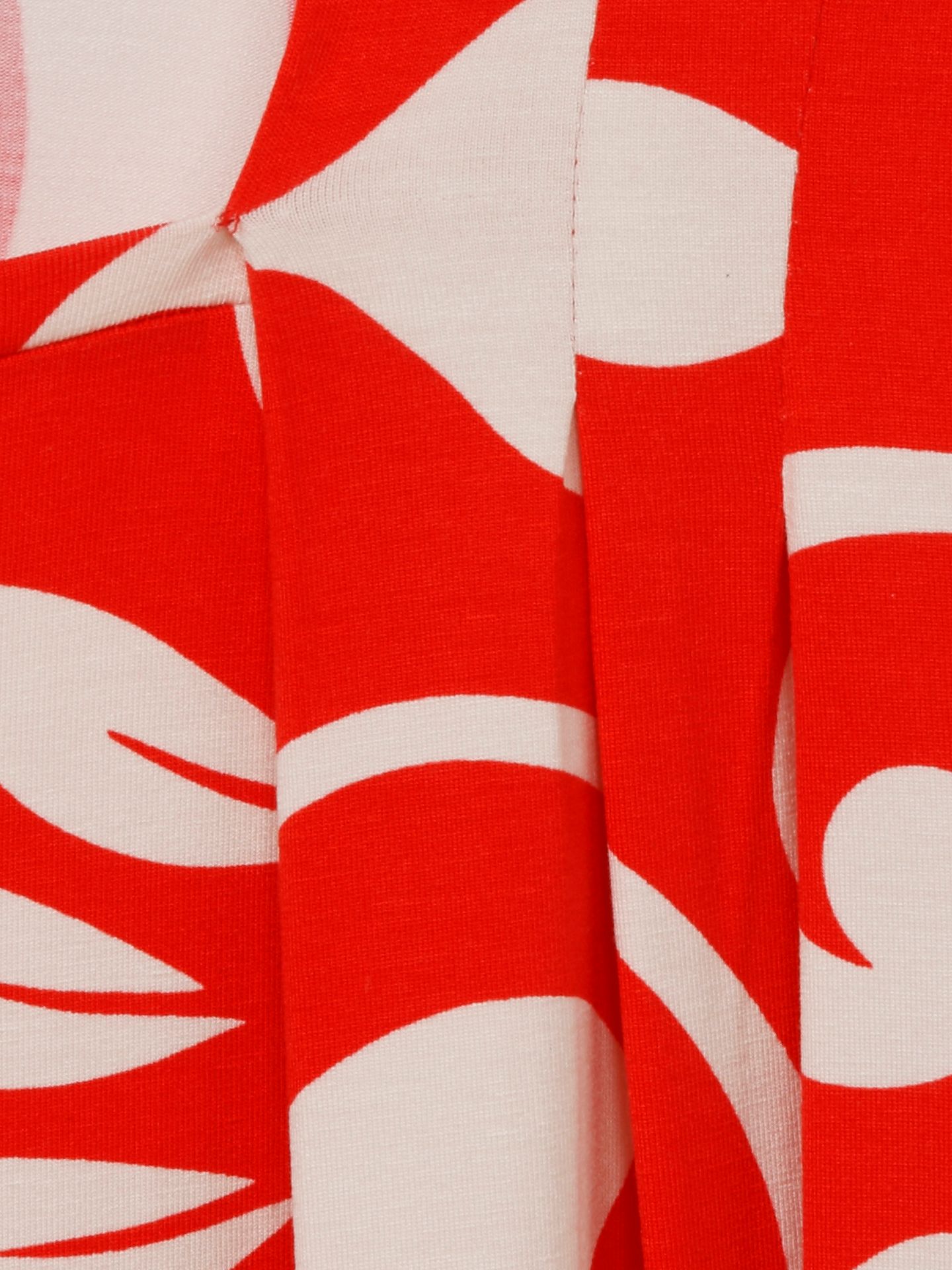 T-Shirt mit Asymmetrischer Raffung am Ausschnitt und großem graphischen Allover-Druck aus Viskose-Jersey