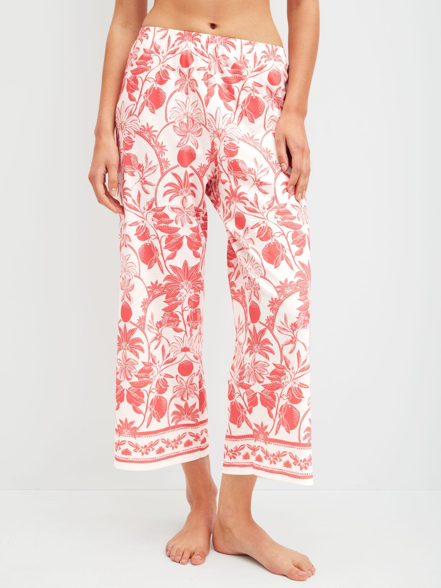 Sleepwear-7/8 Pants mit Allover-Dessin aus Baumwoll-Interlock-Jersey