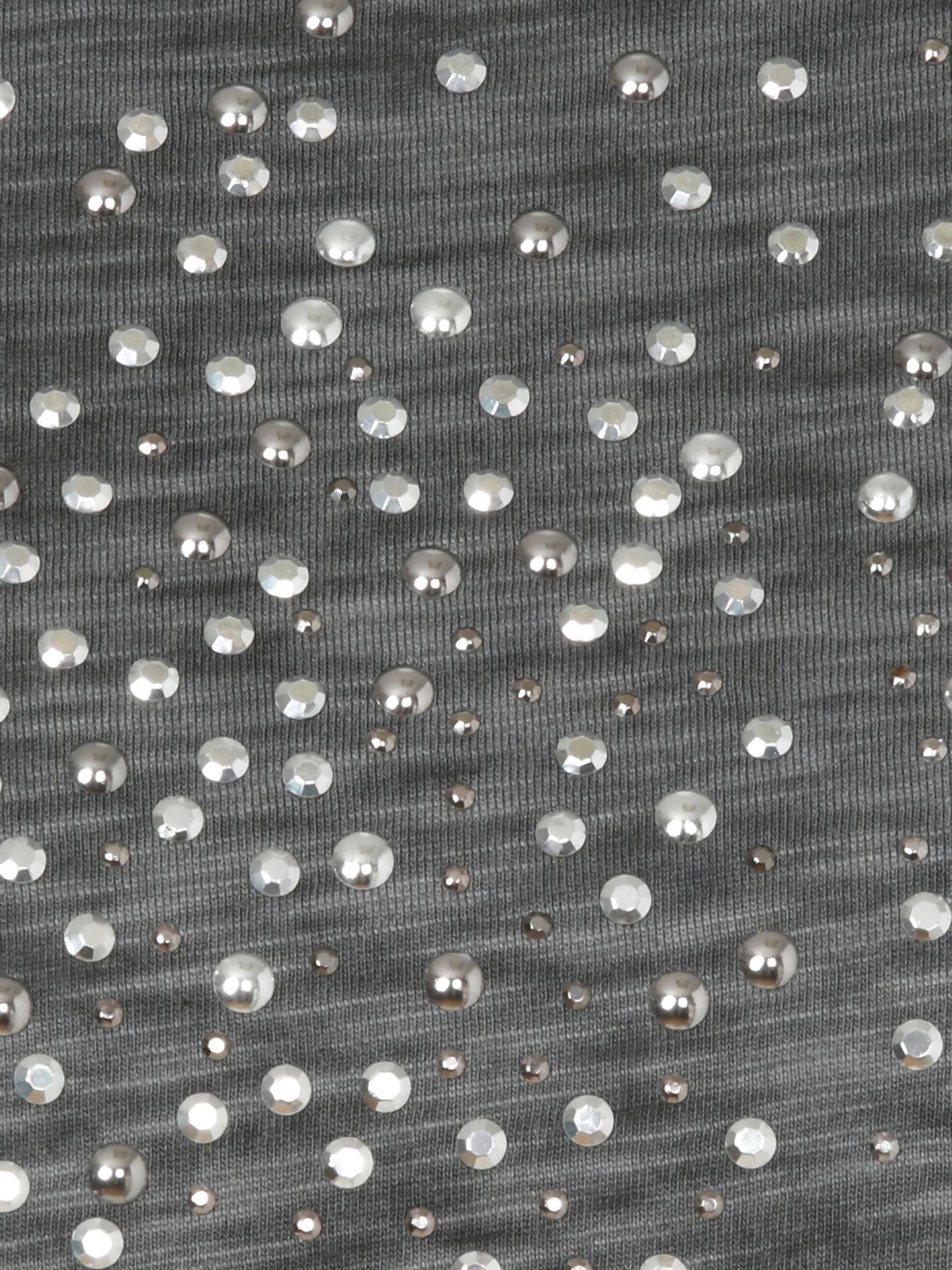 elegantes T-Shirt mit Strass-Applikationen aus Baumwoll-Viskose-Mix