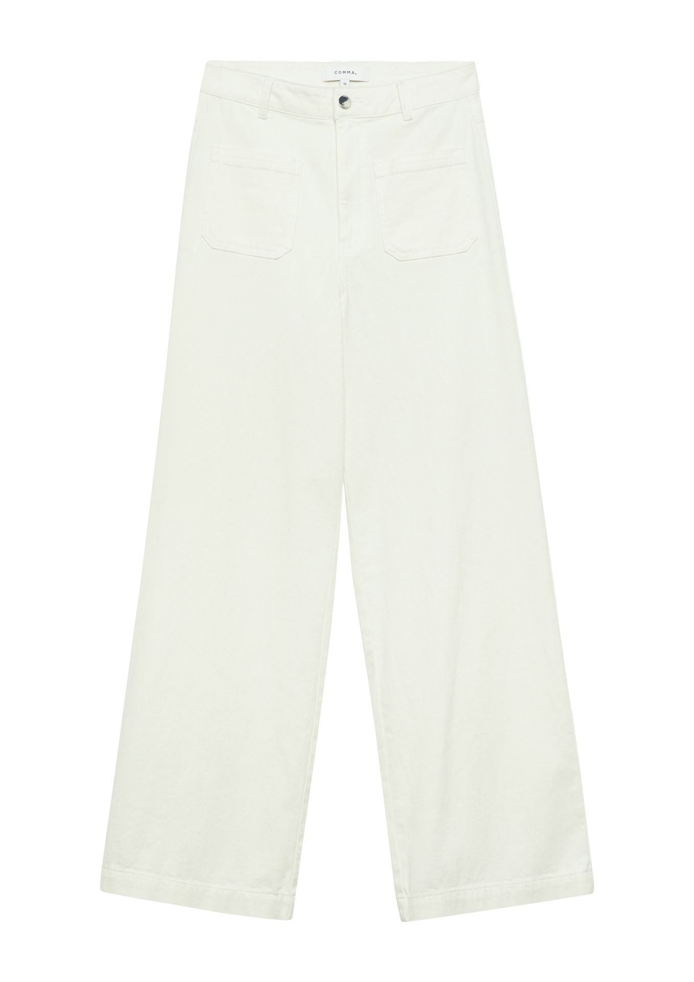 Jeans-Hose mit Wide-Leg und aufgesetzten Taschen aus Baumwoll-Elasthan