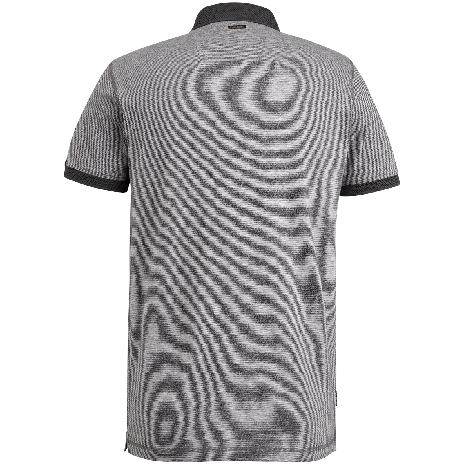 Short sleeve polo yarn dyed fine stripe jersey