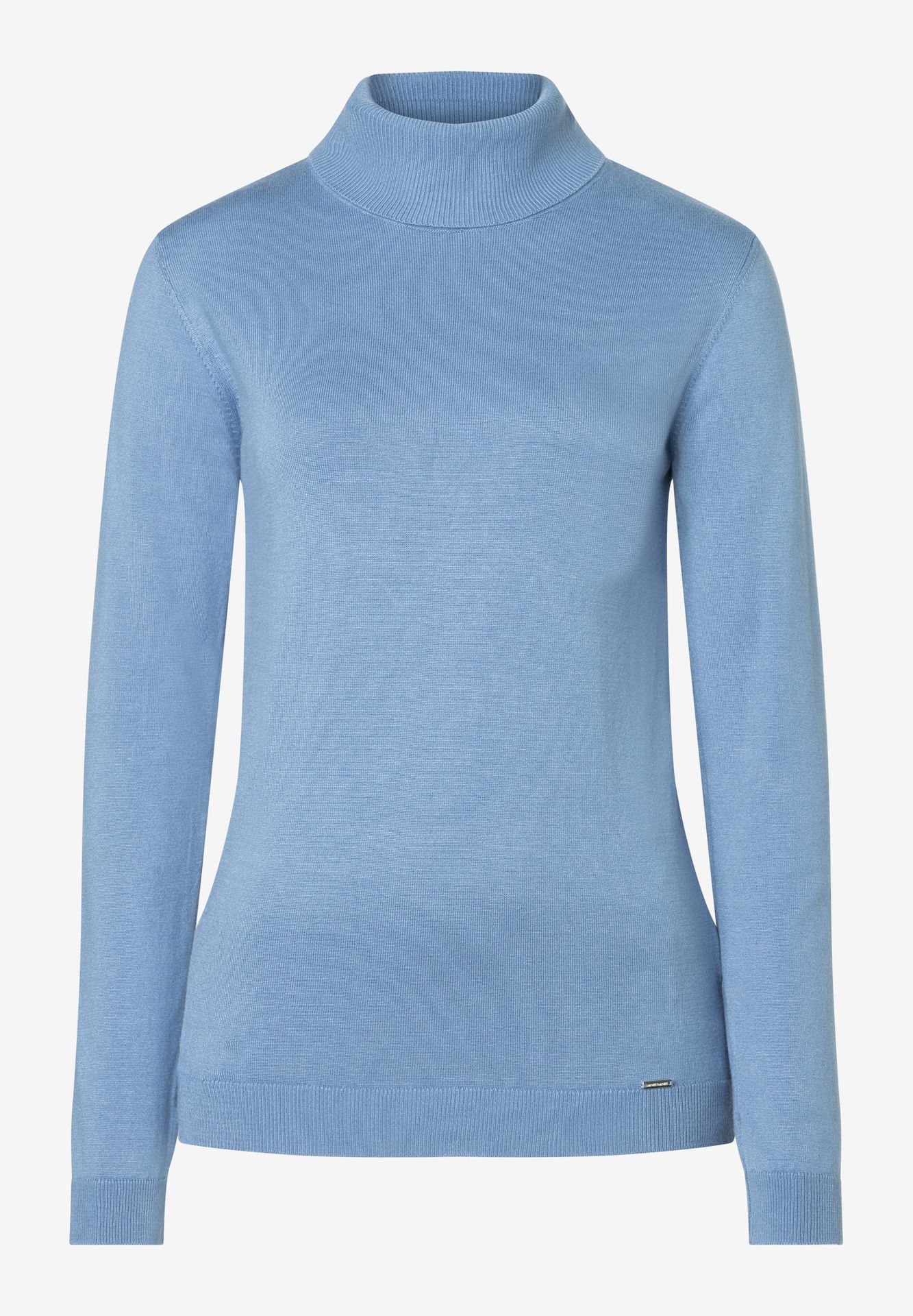 Basic-Rollkragen-Pullover aus Viskose-Feinstrick ohne Wolle