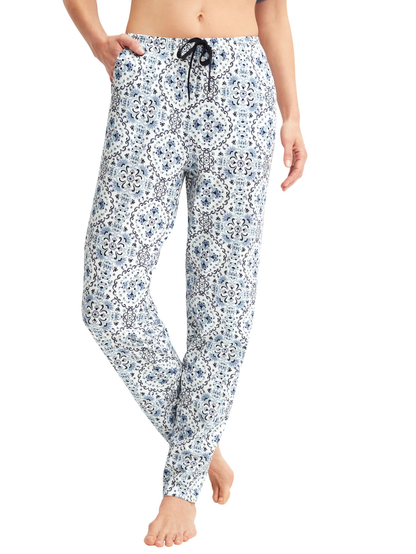 Damen Sleepwear-Pants mit Allover-Print aus Single-Baumwoll-Jersey