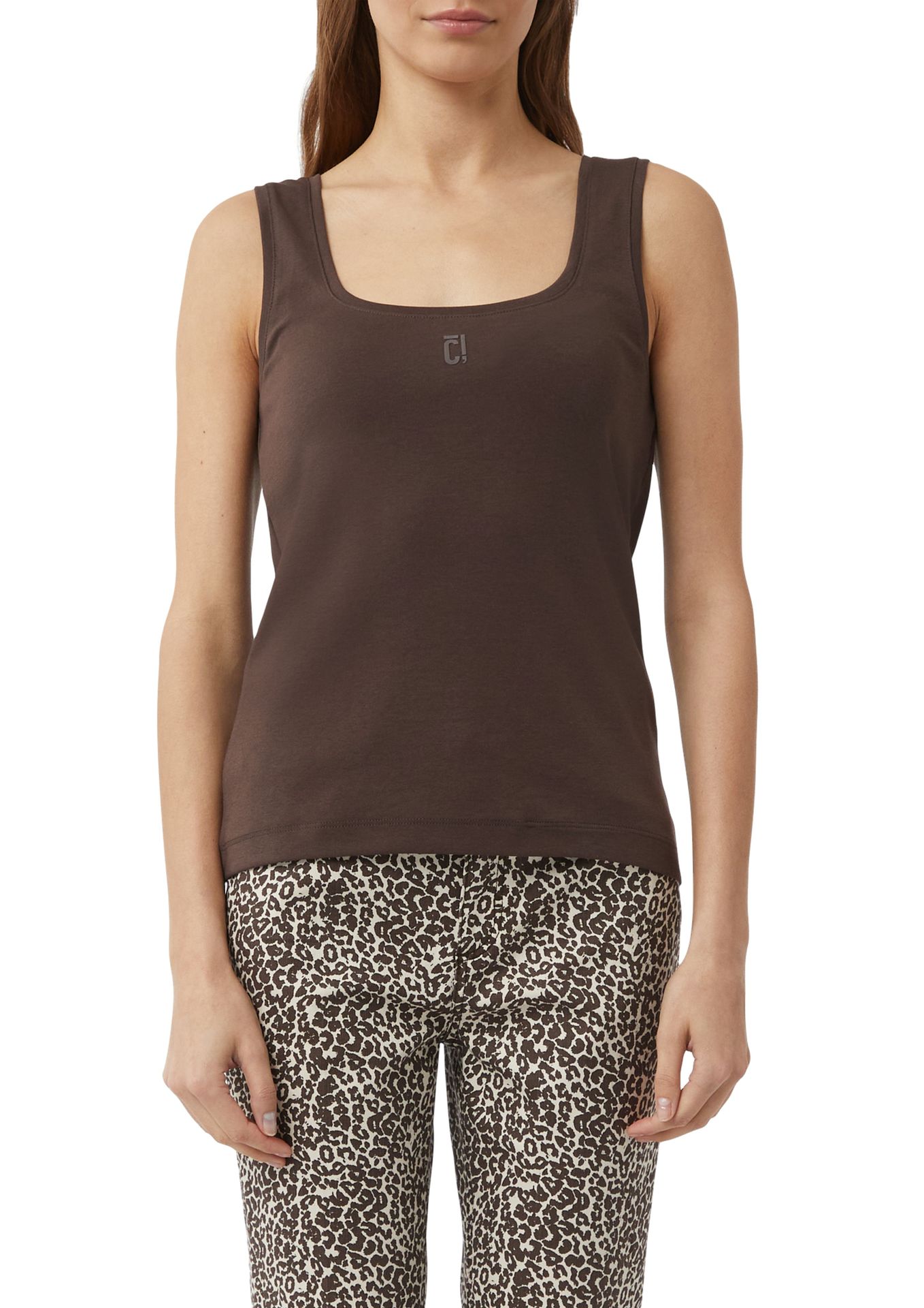 uni Jersey-Top aus Baumwoll-Jersey