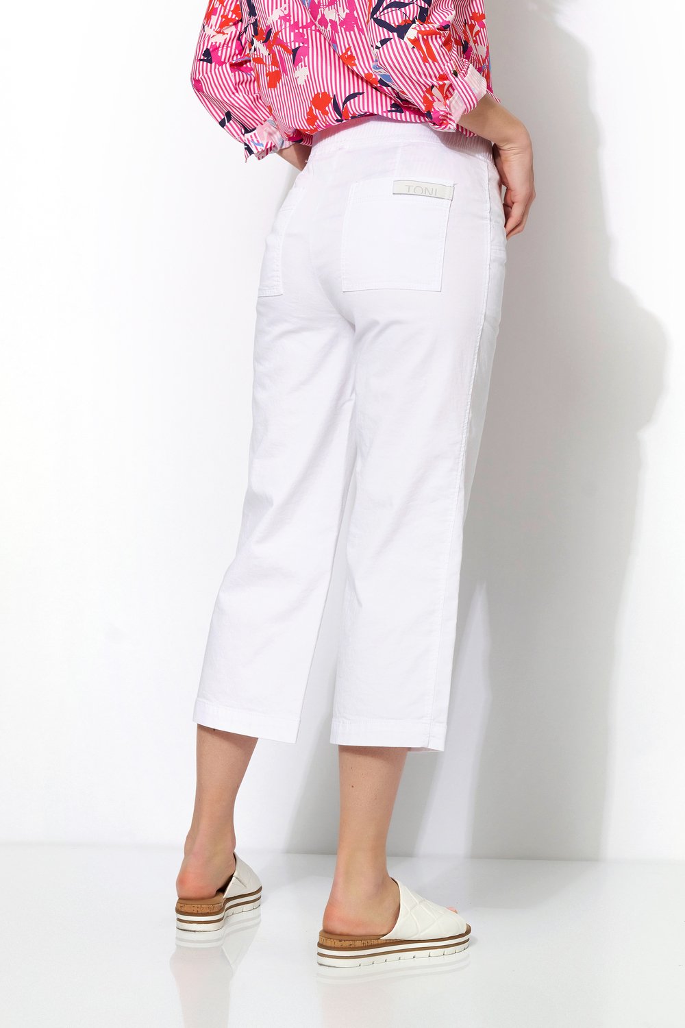 verkürzte Baumwoll-Hose mit modisch weitem Bein "Sue Wide 3/4"