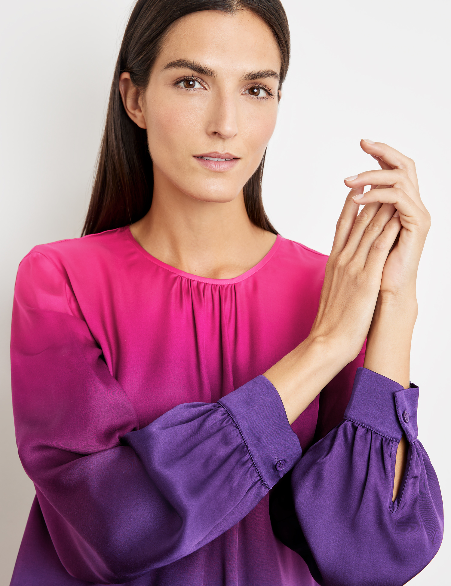 elegante Viskose-Schlupf-Bluse mit Farbverlauf