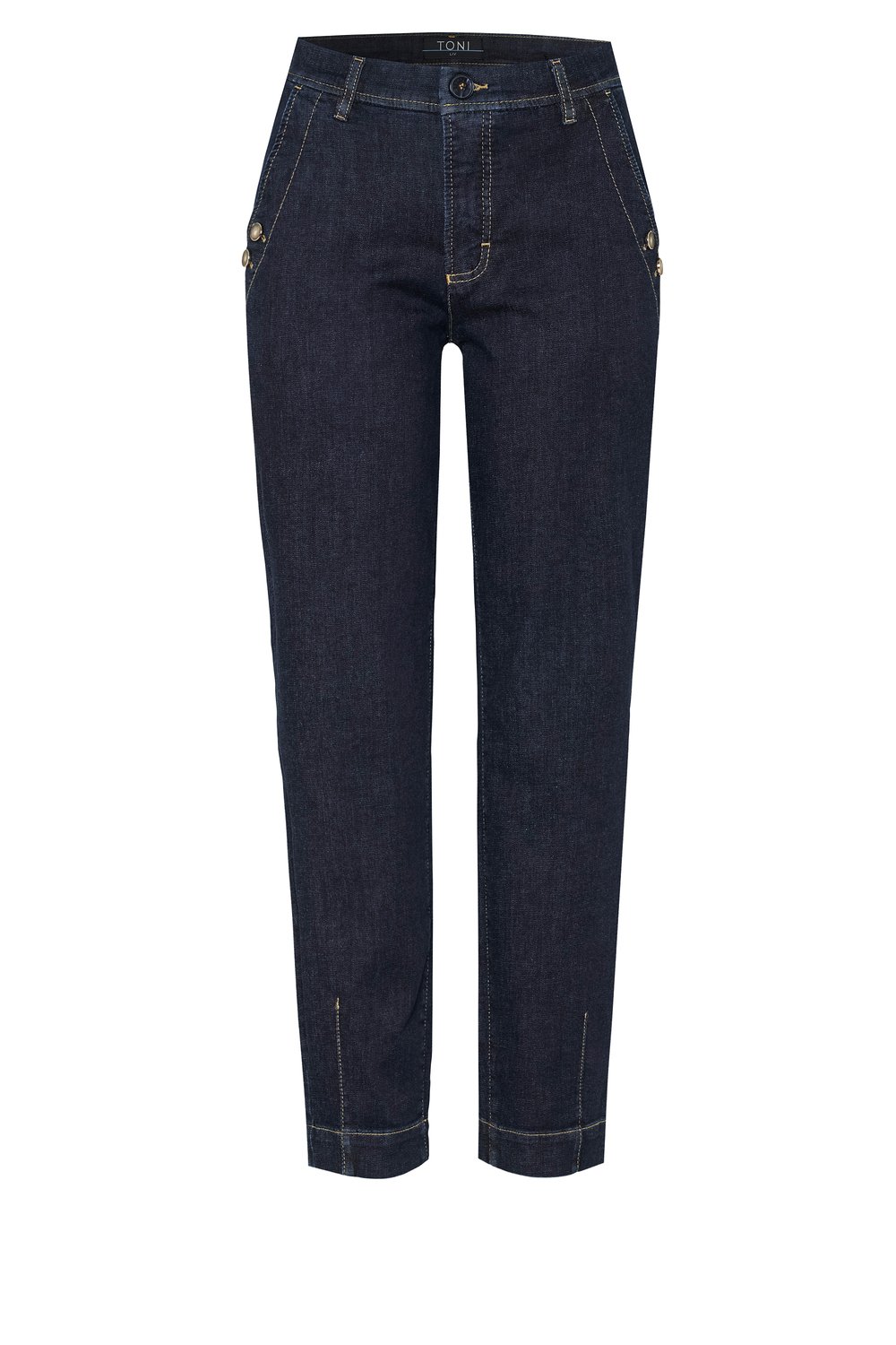 Damen-Jeans "Liv Carrot Ankle" mit Zierknöpfen aus Super Soft Denim