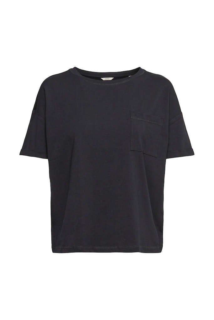 Sleepwear-Shirt aus elastischem Baumwoll-Jersey mit Brusttasche