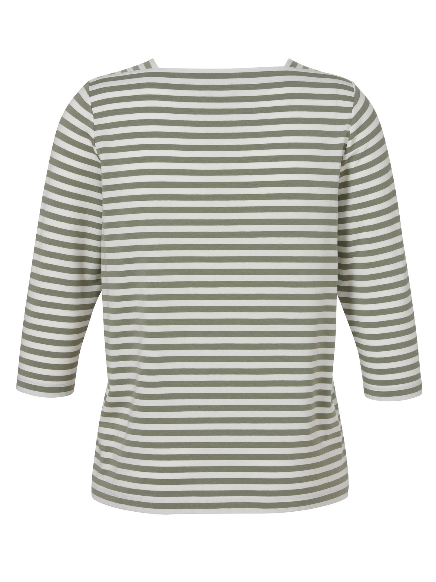 3/4 Arm-Shirt mit Karree-Ausschnitt und Allover-Ringel aus Baumwoll-Modal-Jersey