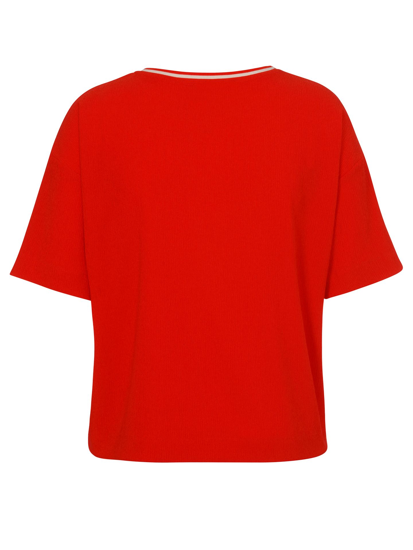 pflegeleichtes Blusenshirt in uni mit Strickpaspel am Hals