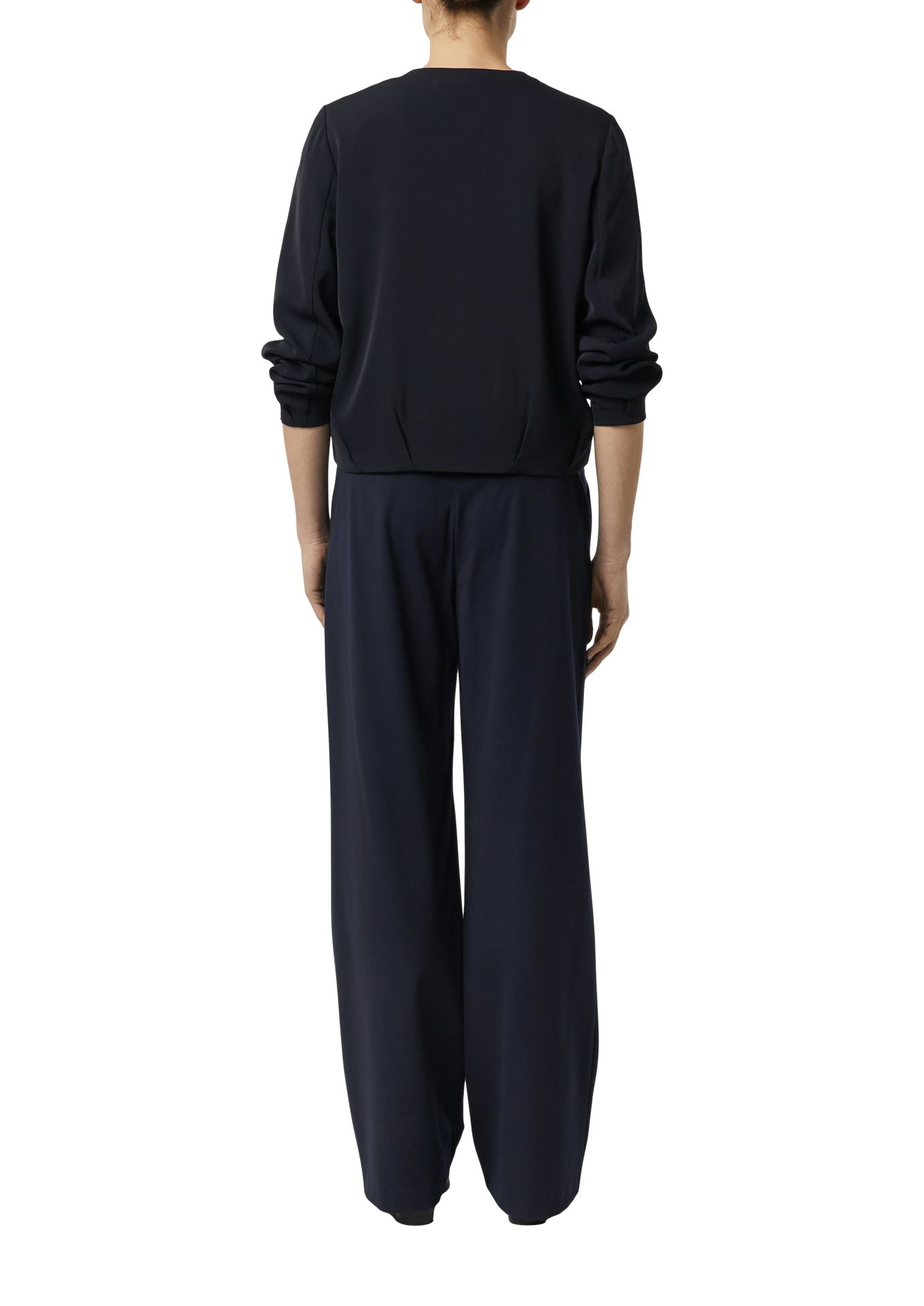 modische Blouson-Jacke im Boxy-Style aus fließendem Material mit Zipper