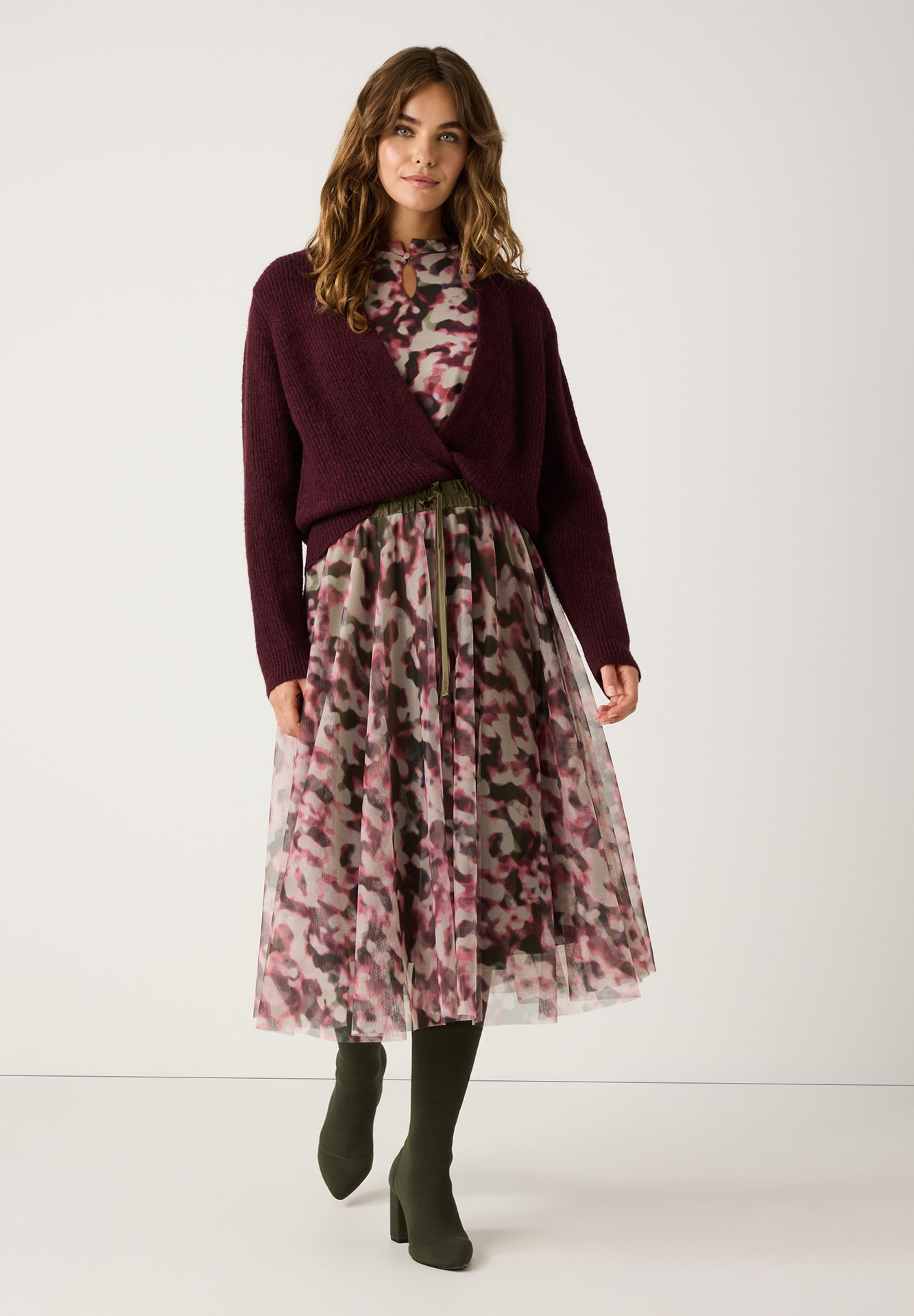 flauschig-weiche offene Strickjacke mit Wollanteil