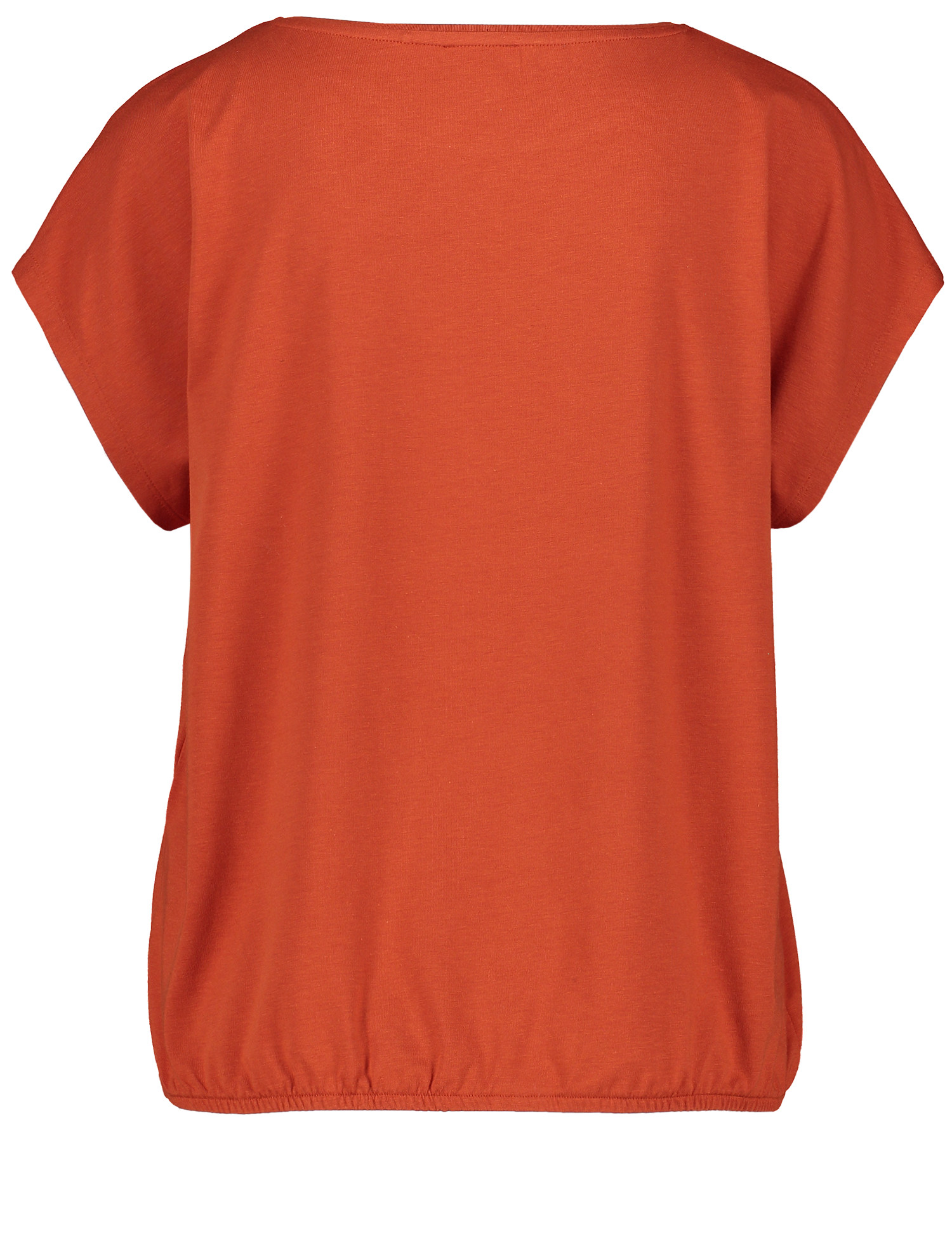elegantes T-Shirt aus BAumwoll-Modal mit Front-Motiv und Gummizug