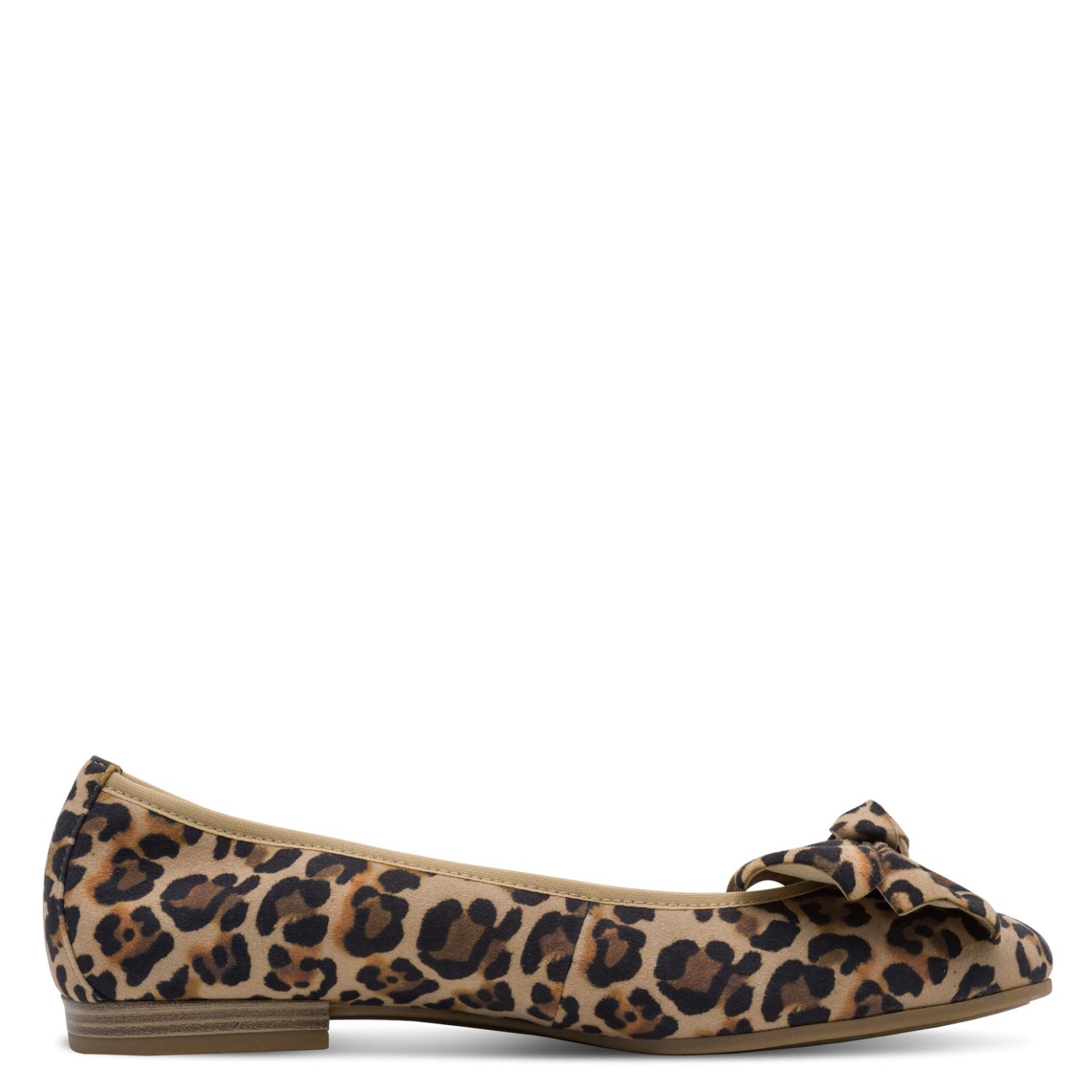 Da.-Ballerina mit Leoparden-Muster aus Wildleder mit Schleife