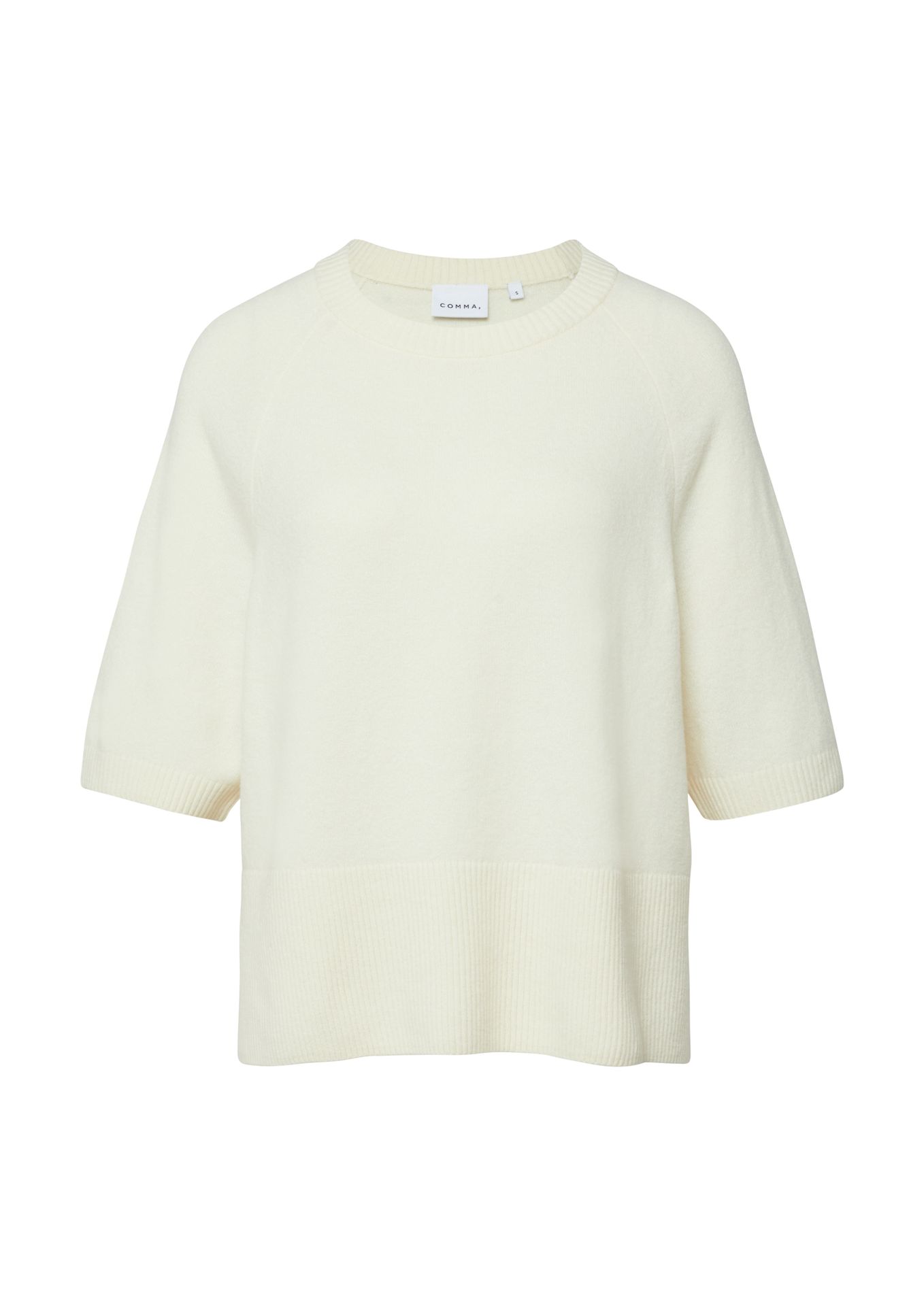 flauschiger Feinstrick-Pullover in Cashmere-Optik aus Baumwoll-Mix