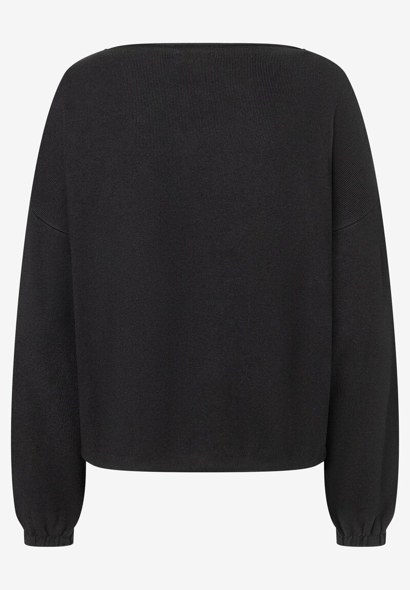 Oversized-Pullover mit Tunnelzug aus Viscose-Feinstrick