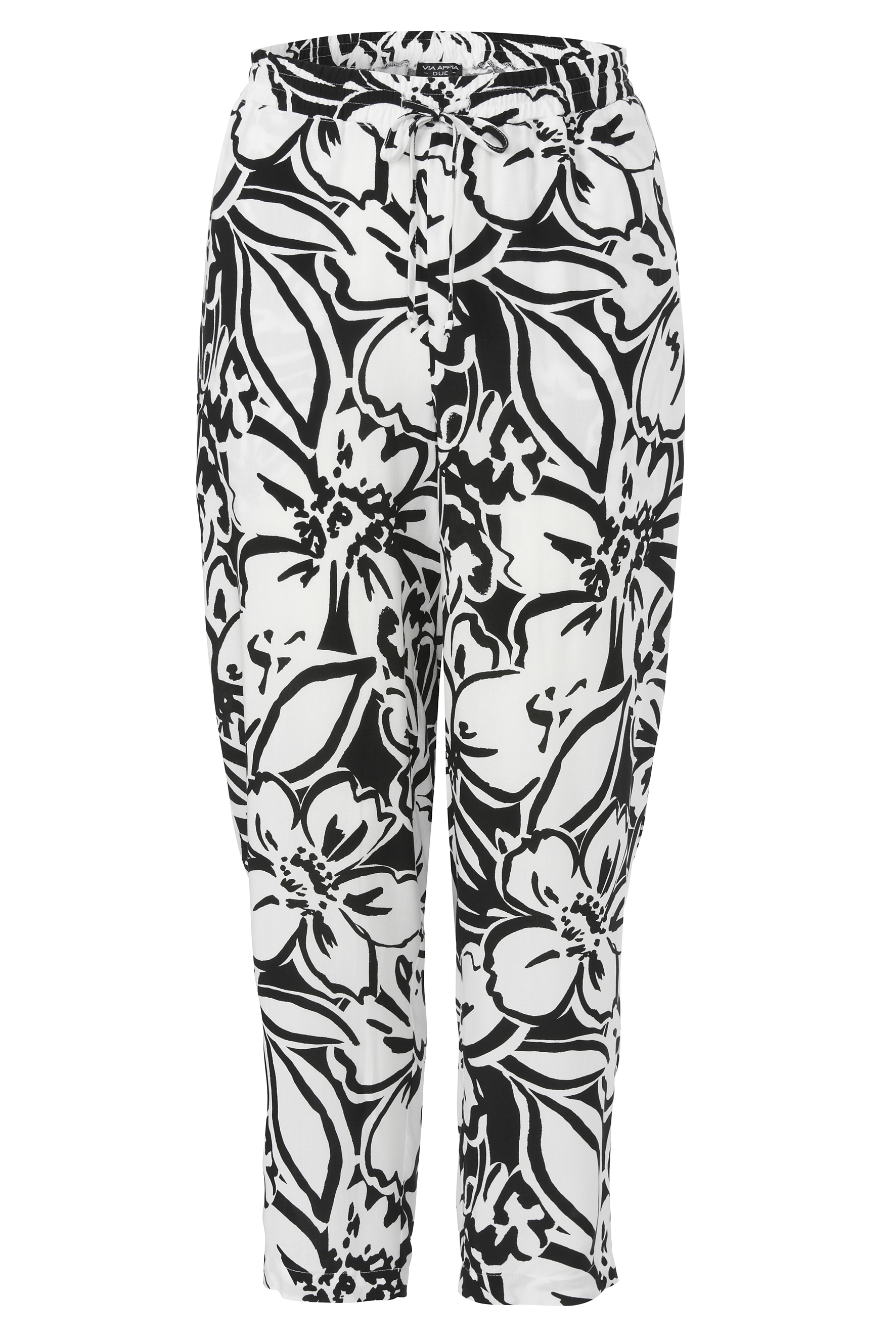 Schlupf-Hose mit Graphic-Druck aus reiner Viskose