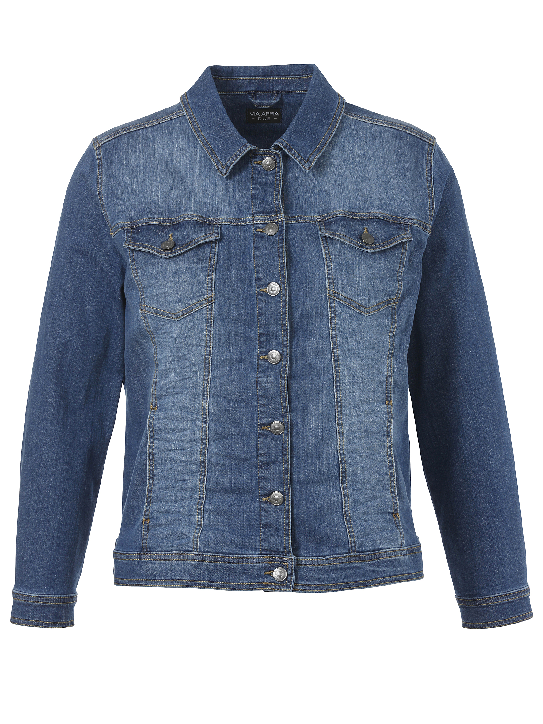 Jeans-Jacke mit Knitter-Effekt