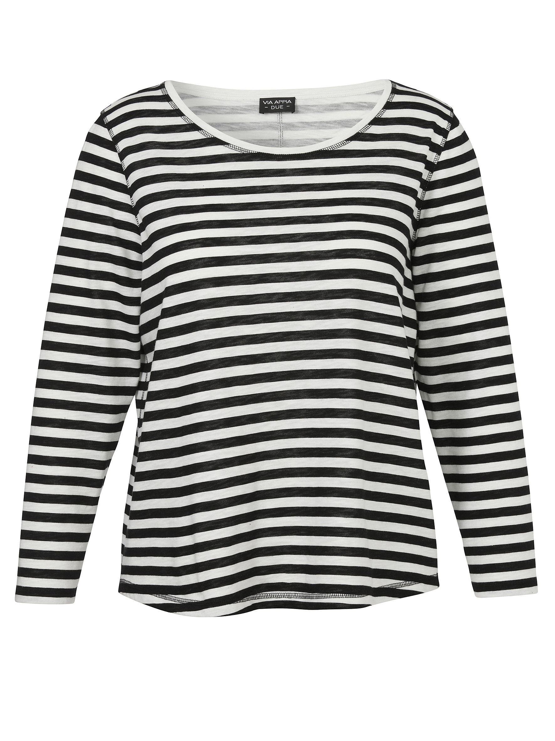 Ringel-Shirt mit langem Arm aus reiner Baumwolle