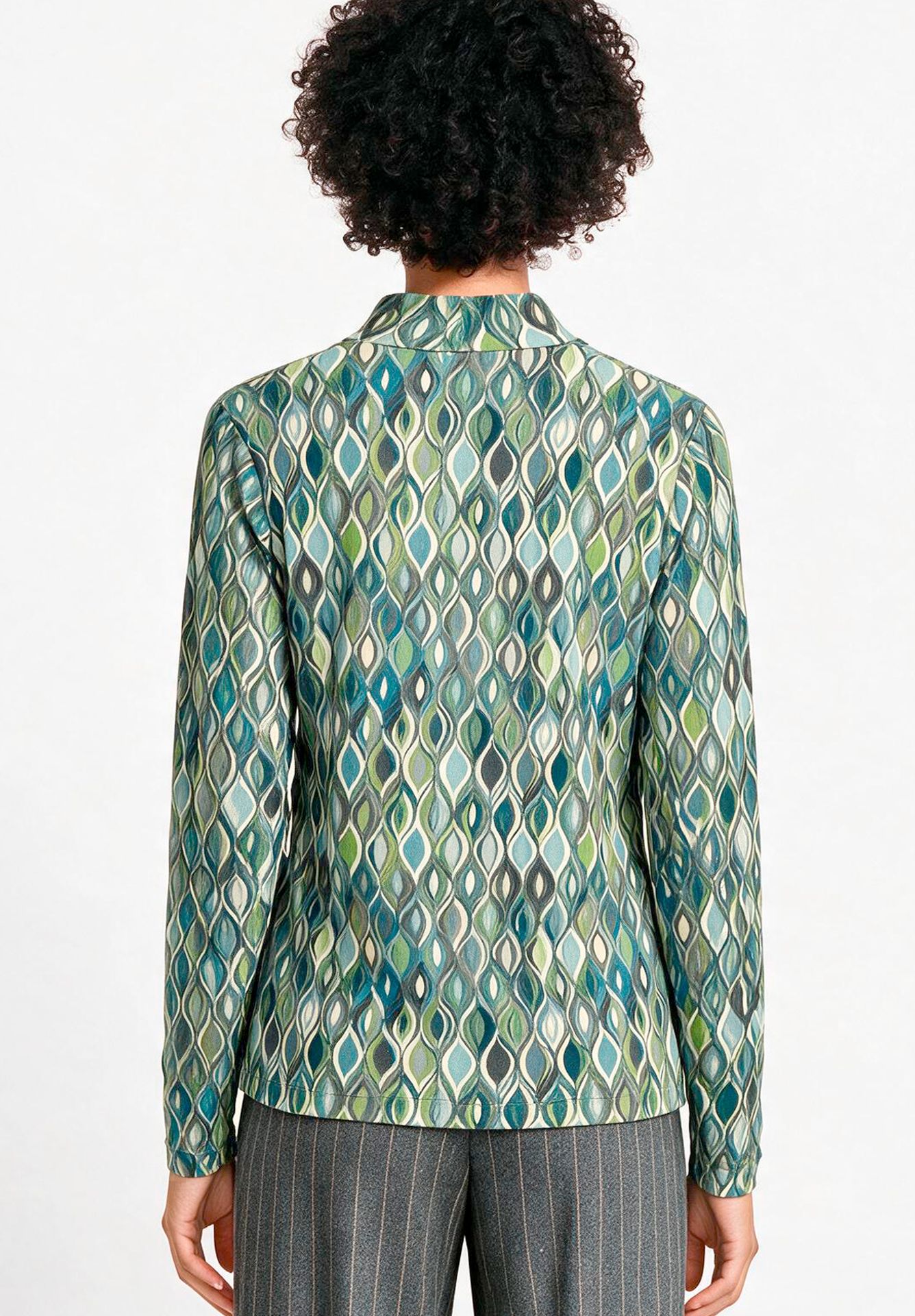Langarm-Shirt "GRETA" mit Allover-Print aus Baumwoll-Jersey